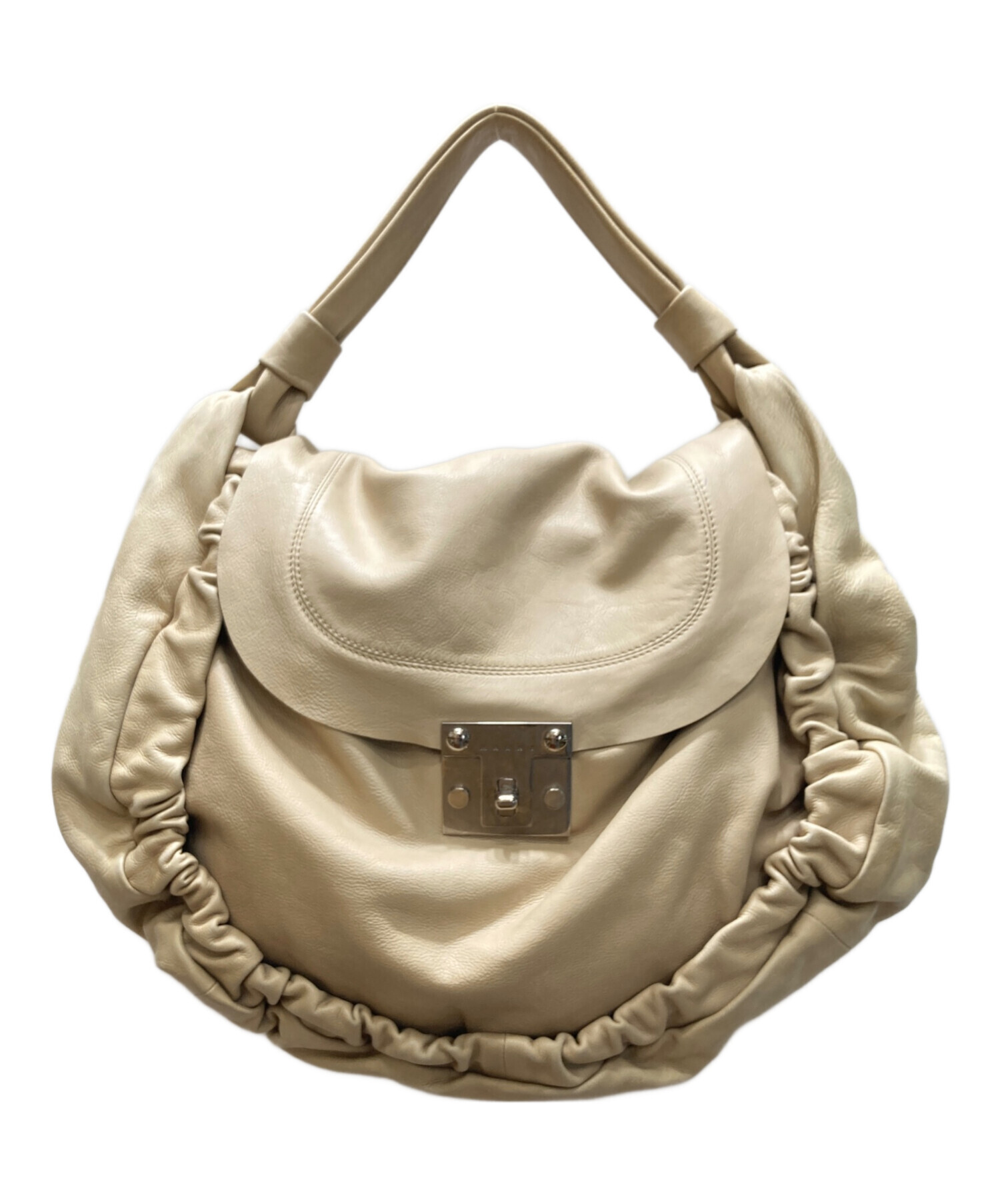 中古・古着通販】MARNI (マルニ) セミショルダー レザーホーボーバッグ 