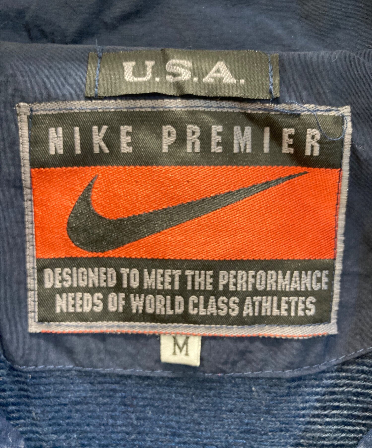 ナイキ 90s 希少 プリントロゴ ワークジャケット ジップアップ Mサイズ 中古・古着通販】NIKE (ナイキ) 90s ジップアップジャケット ネイビー