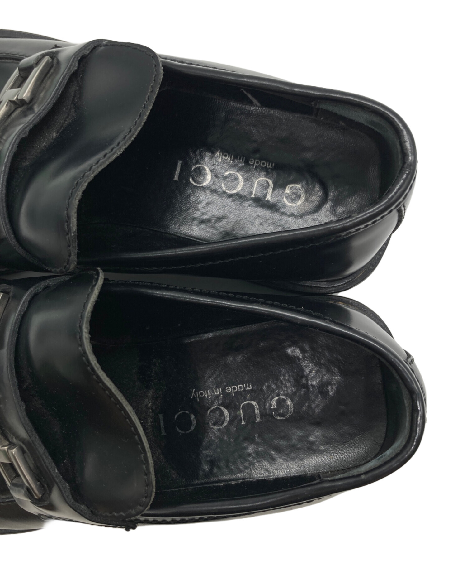 中古・古着通販】GUCCI (グッチ) スクエアビットローファー ブラック
