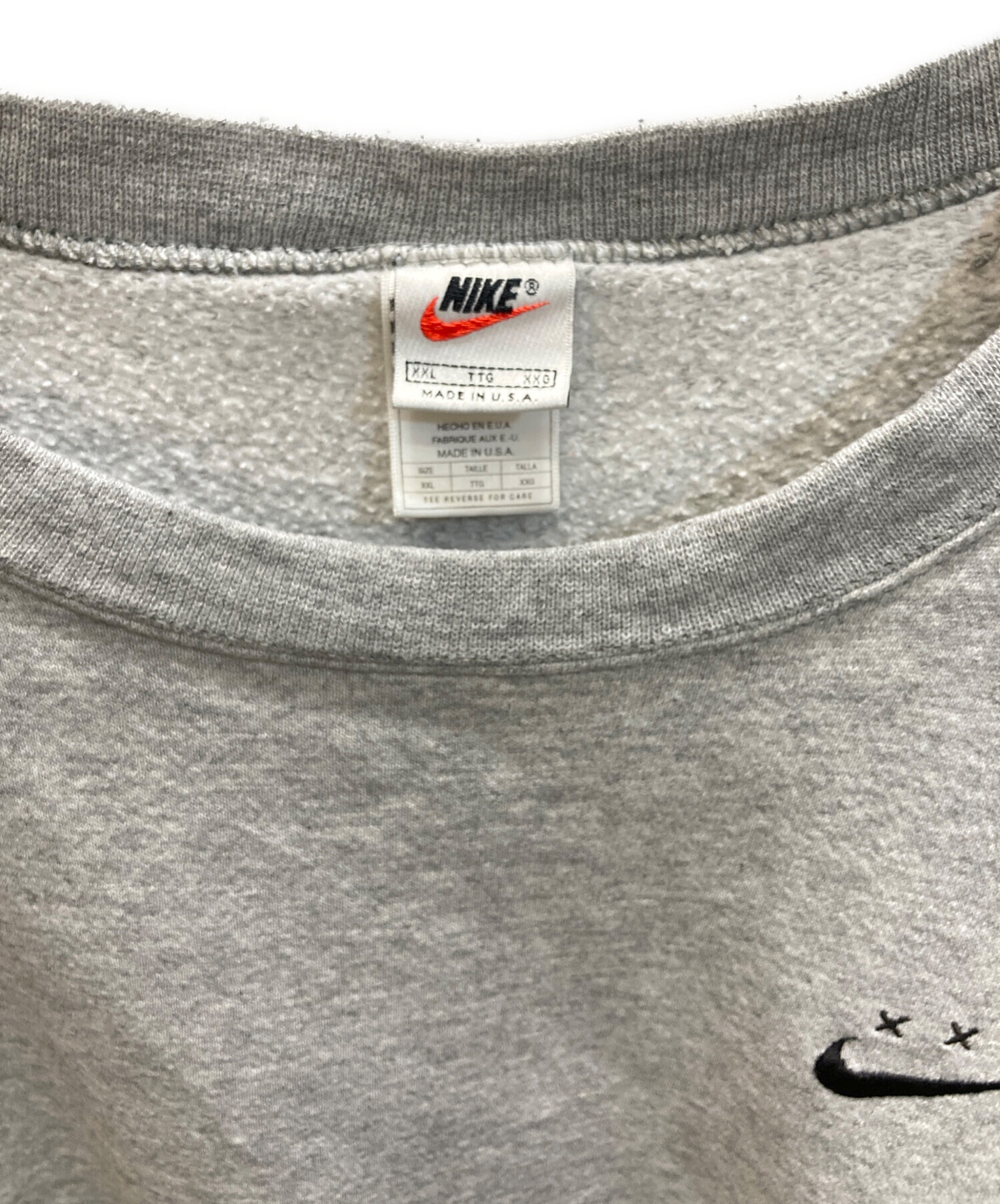 中古・古着通販】NIKE (ナイキ) 90s クルーネックスウェット グレー