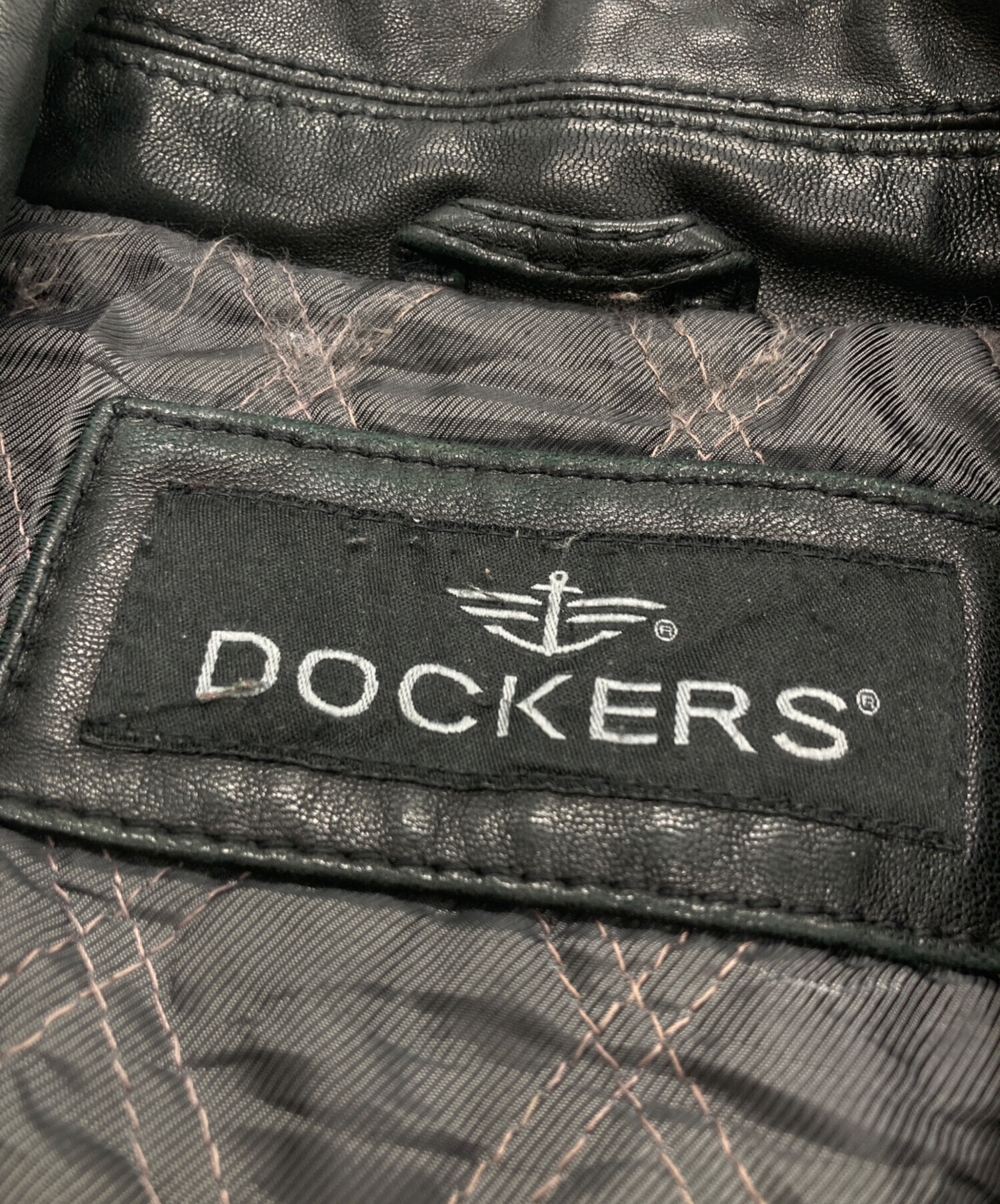 中古・古着通販】DOCKERS (ドッカーズ) レザージャケット ブラック