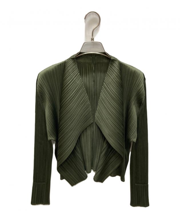 PLEATS PLEASE グリーン カーディガン 30 中古・古着通販】PLEATS PLEASE (プリーツプリーズ) プリーツ