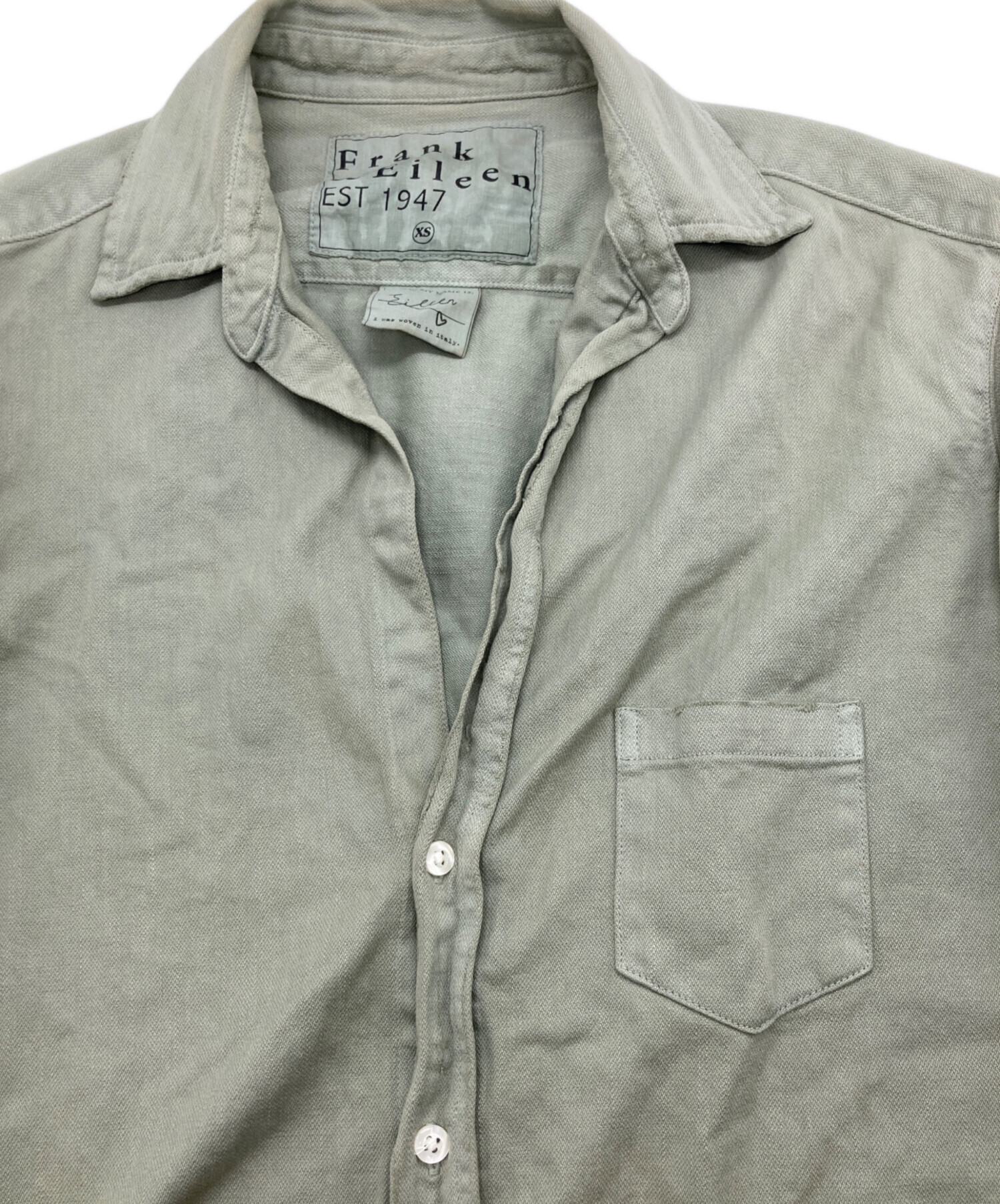 フランク＆アイリーン　Eileen コットン シャツ　スキッパー　ダメージ加工 中古・古着通販】Frank&Eileen (フランクアンドアイリーン) ダメージ