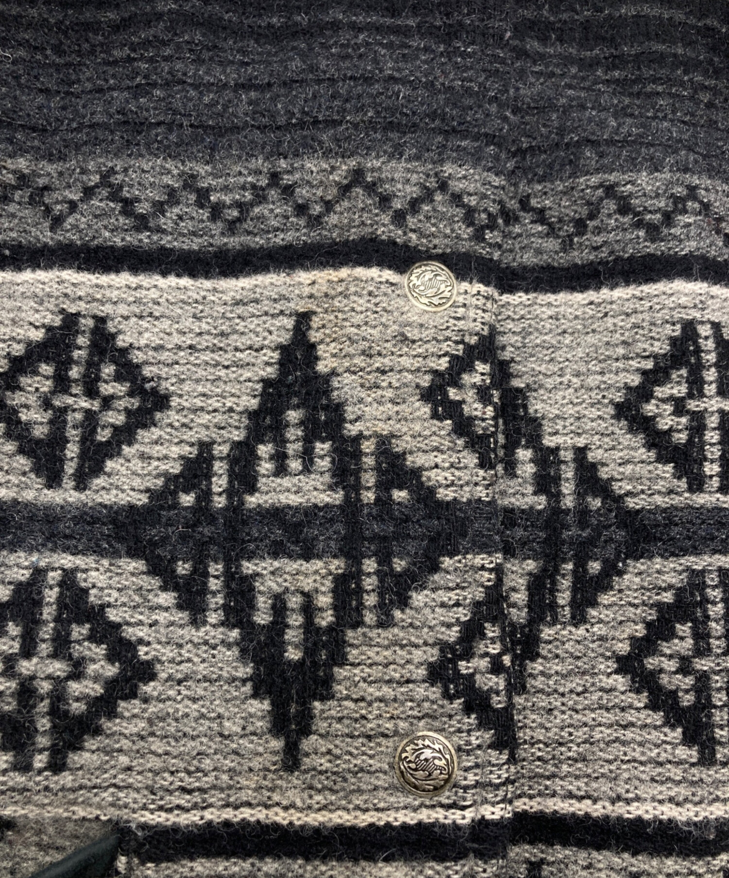 中古・古着通販】WOOLRICH (ウールリッチ) 襟レザーネイティブ柄