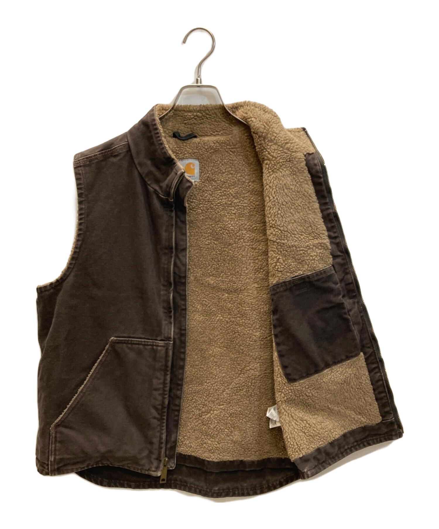 中古・古着通販】CarHartt (カーハート) ダックボアベスト ブラウン