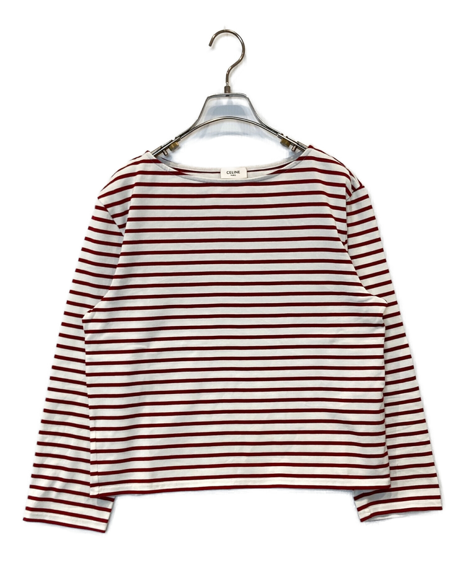 中古・古着通販】CELINE (セリーヌ) ボーダーバスクシャツ レッド  