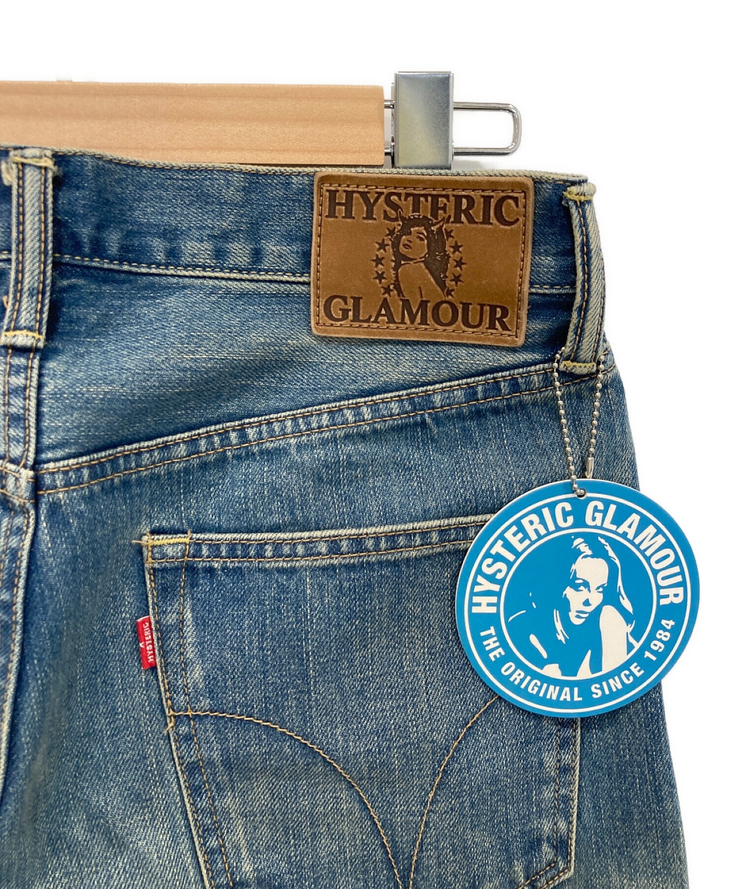 ヒステリックグラマー VIXEN GIRL刺繍 スリムストレートデニムパンツ