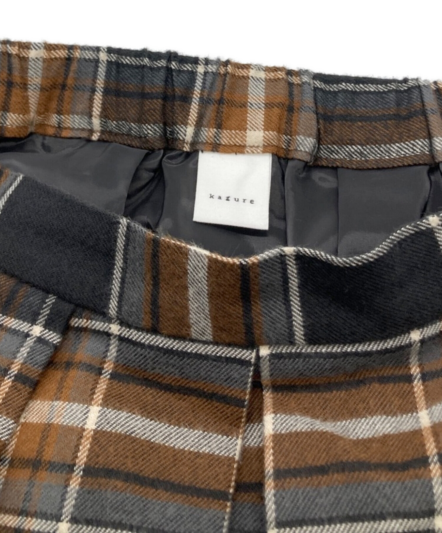 かぐれ オーガニックチェックタックスカート