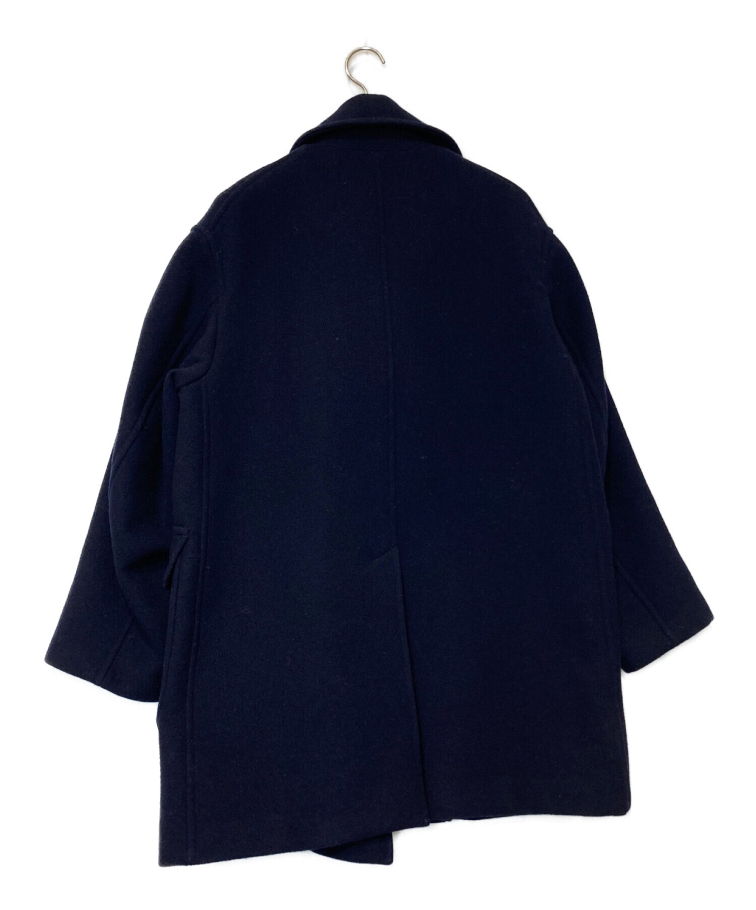 カベル ウールモッサポロコート 中古・古着通販】KABEL (カベル) ウールモッサポロコート ネイビー