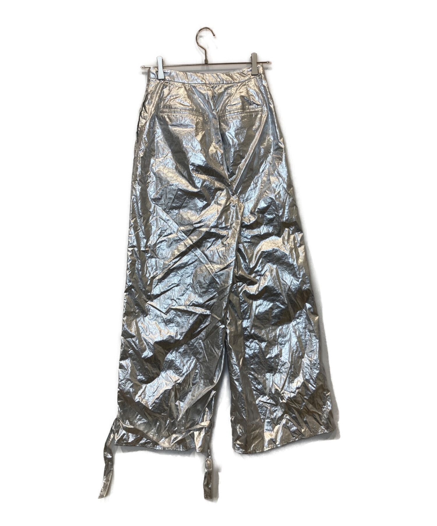 中古・古着通販】MECRE (メクル) ヘムベルトグリッターパンツ シルバー