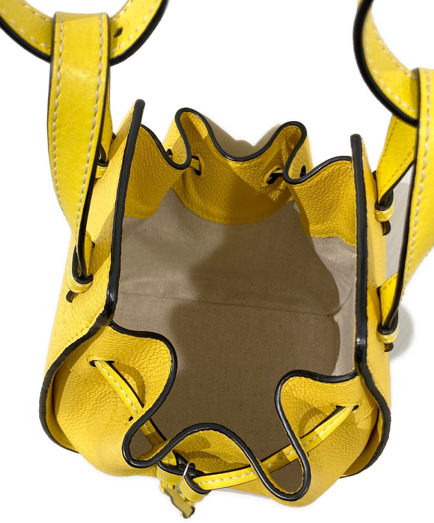 中古・古着通販】LOEWE (ロエベ) ミニドローストリングバッグ イエロー