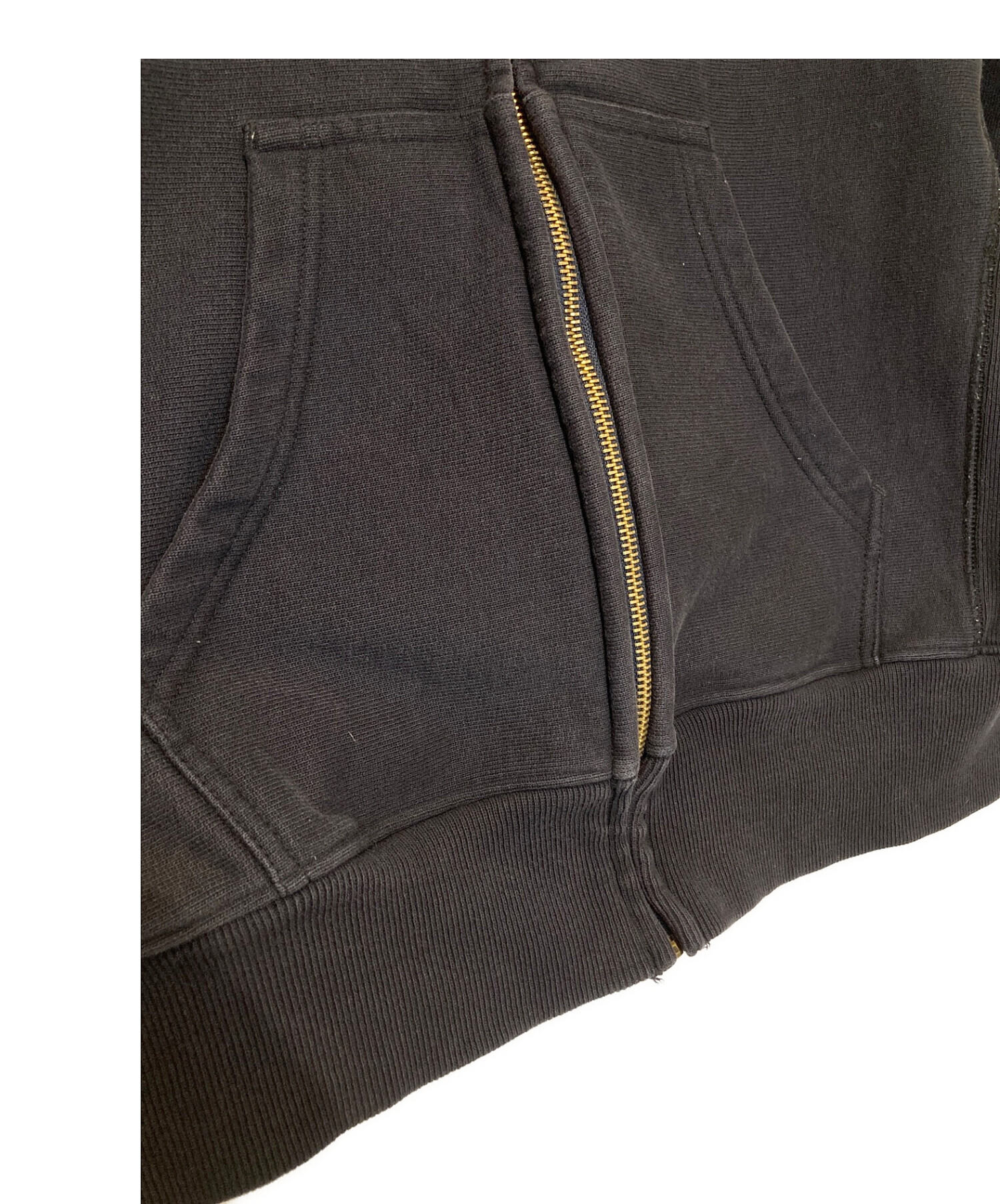 デニムティアーズ ジップパーカー ブラック Sサイズ 中古・古着通販】Champion REVERSE WEAVE (チャンピオンリバース