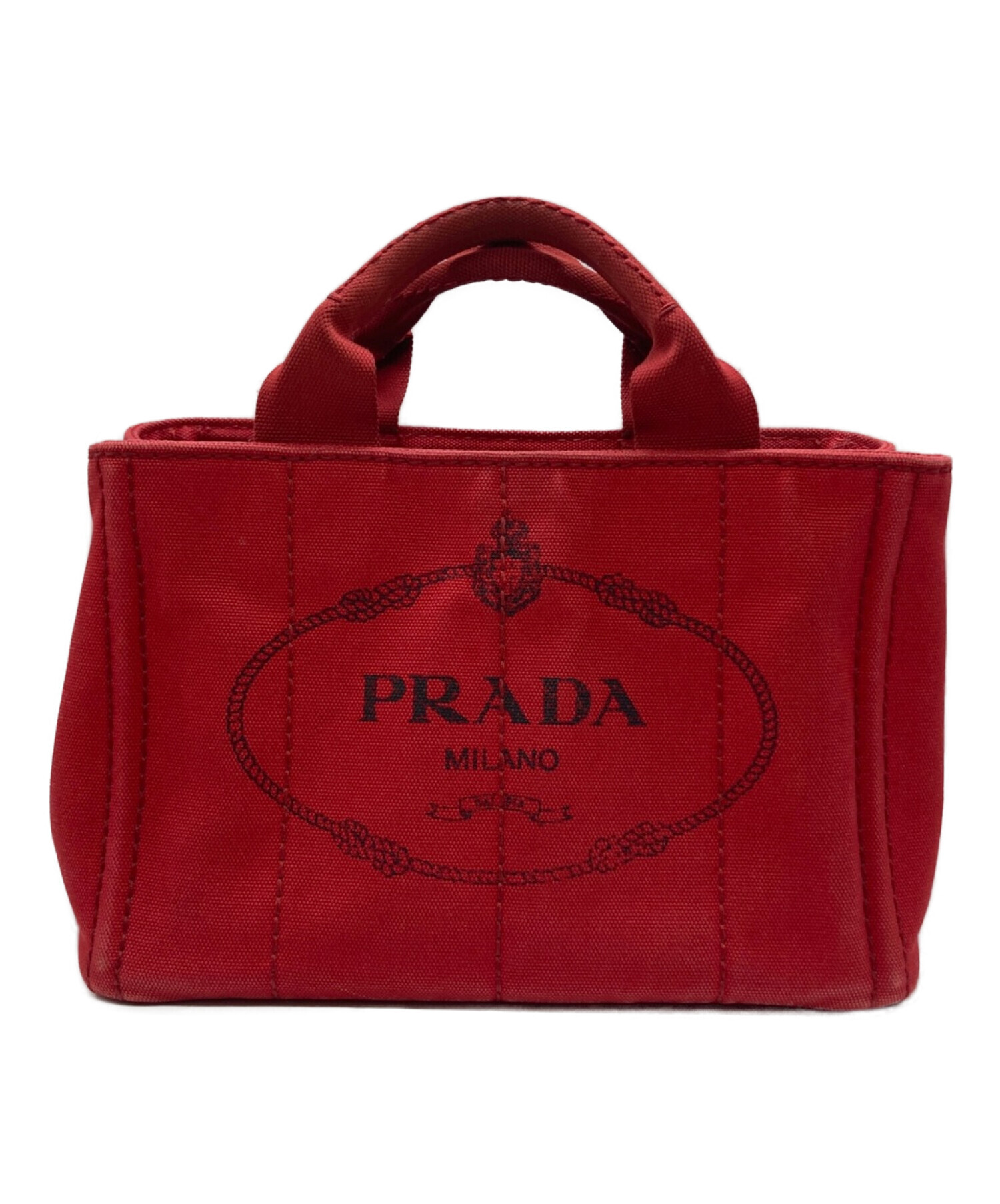 中古・古着通販】PRADA (プラダ) ミニカナパトートバッグ レッド 