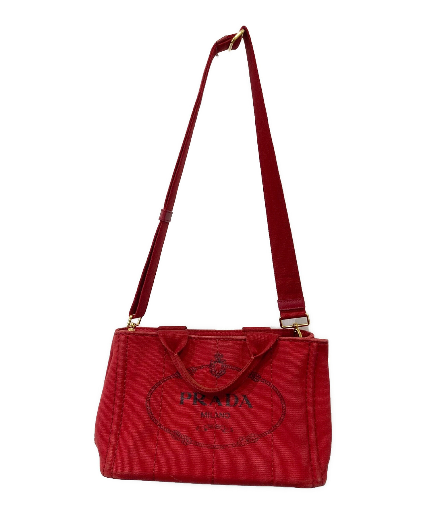 PRADA プラダ トートバッグ - 赤 【古着】【中古】