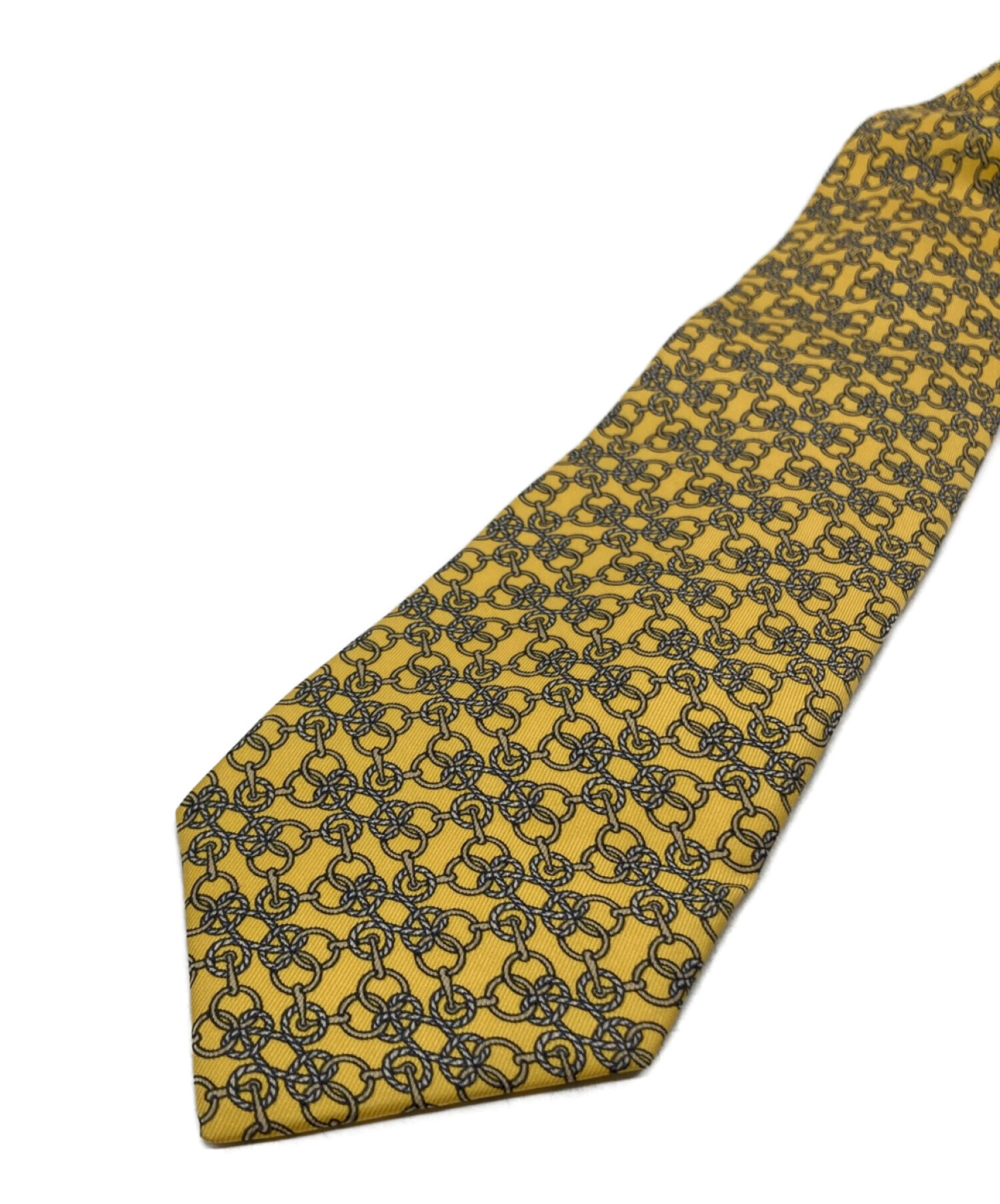 中古・古着通販】HERMES (エルメス) シルクネクタイ イエロー サイズ