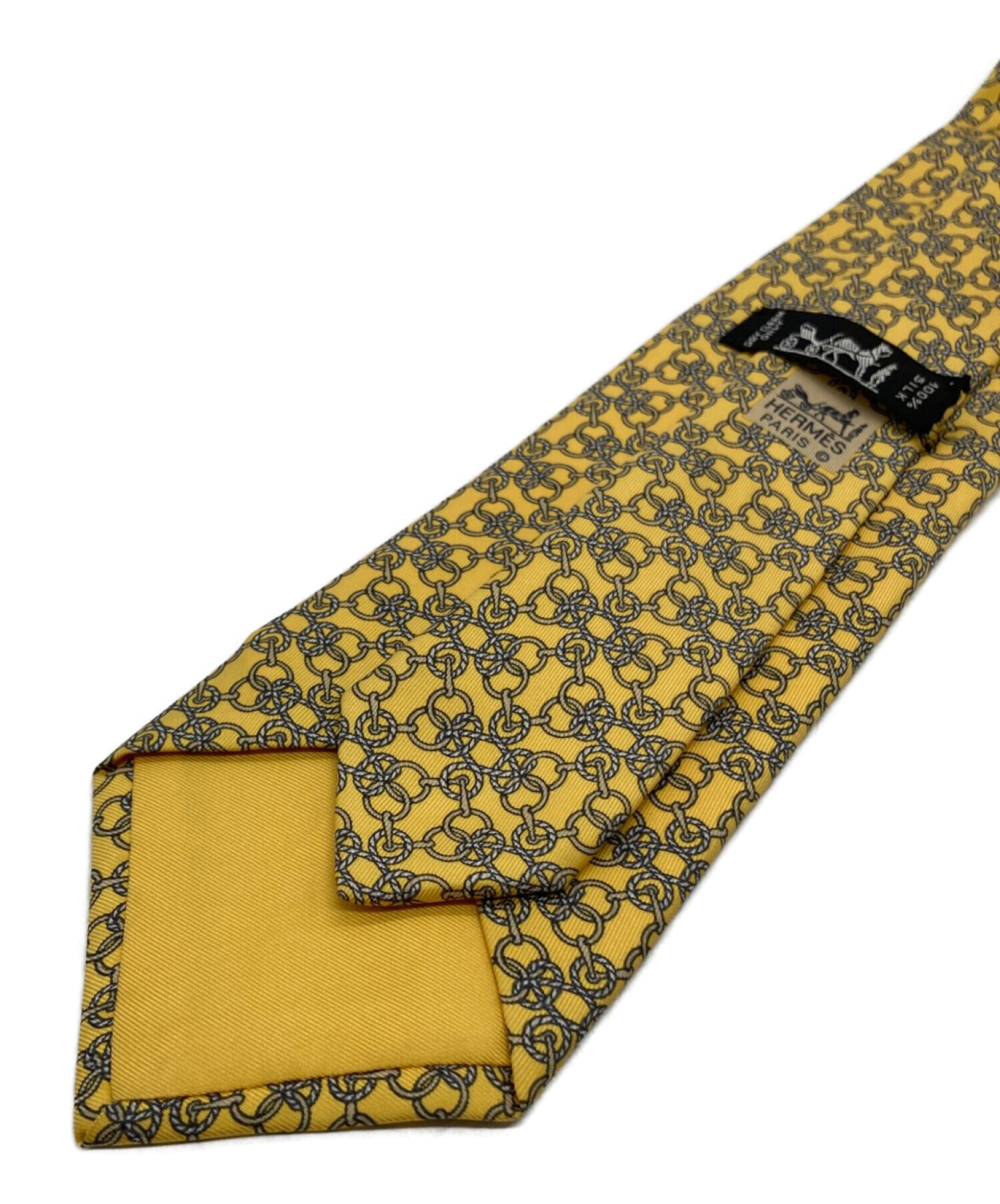 中古・古着通販】HERMES (エルメス) シルクネクタイ イエロー サイズ