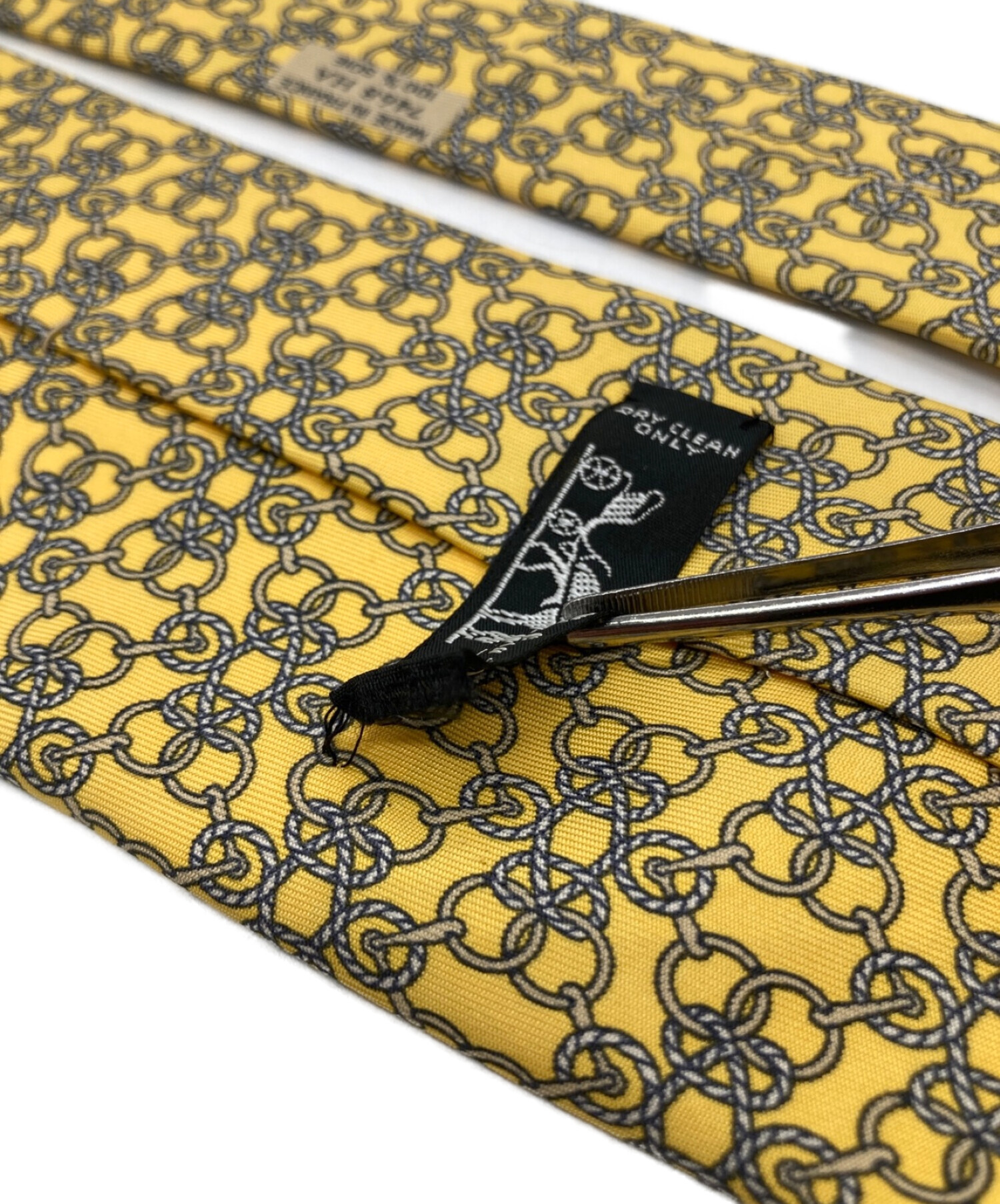 中古・古着通販】HERMES (エルメス) シルクネクタイ イエロー サイズ