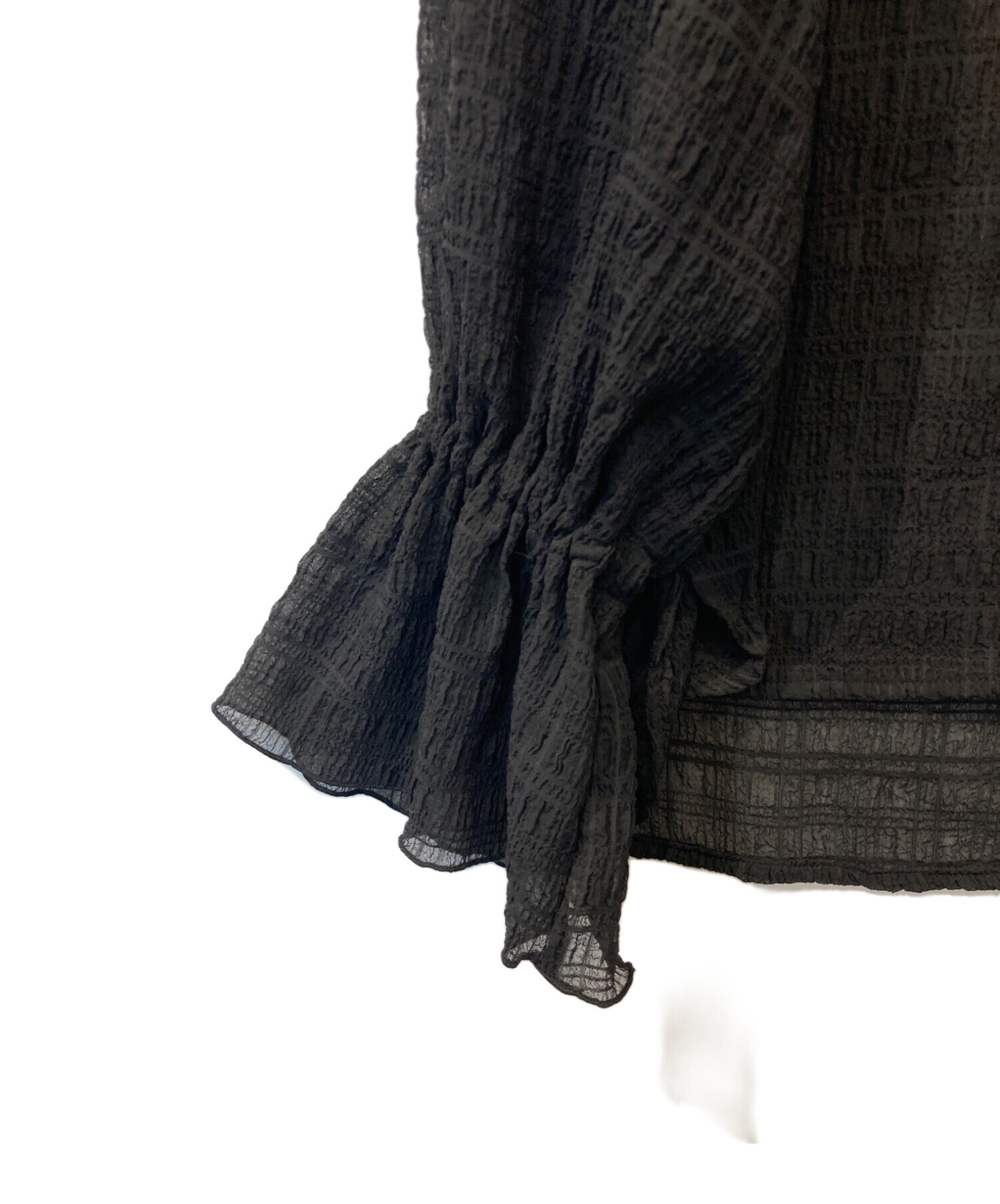 foufou / フーフー | 2022SS | seersucker mellow blouse ブラウス | ブラック | レディース foufou / フーフー | 2022SS | seersucker mellow blouse ブラウス