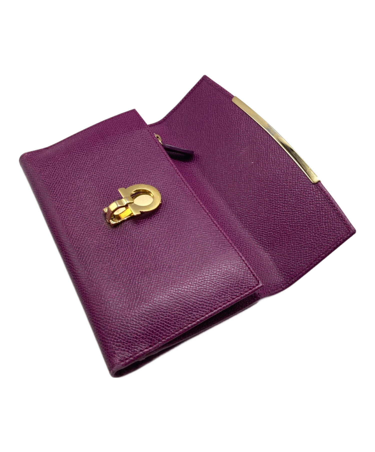 Ferragamo 紫 二つ折り財布 フェラガモ FERRAGAMO 並行輸入 フェラガモ