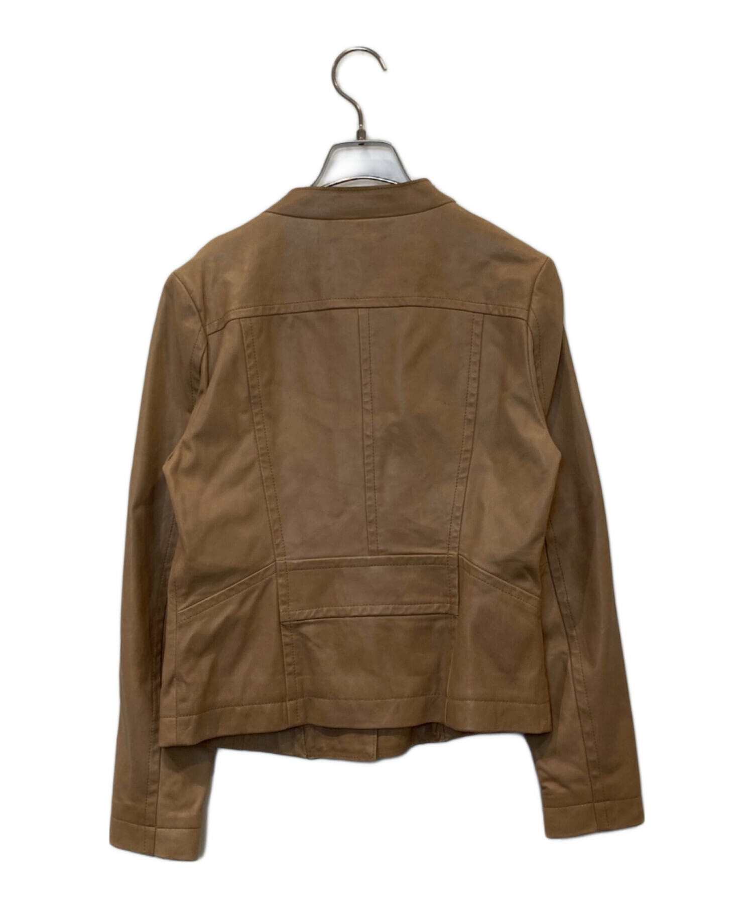 Diagram ベージュ レザー ライダースジャケット 36 【公式通販】