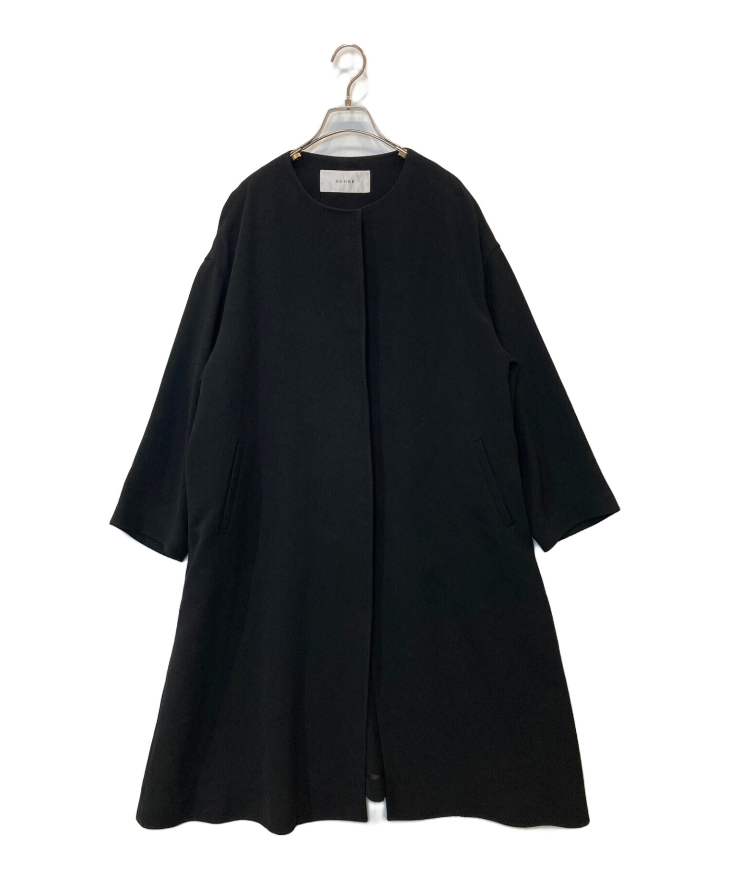 中古・古着通販】ADORE (アドーア) ダブルアセテートコート ブラック