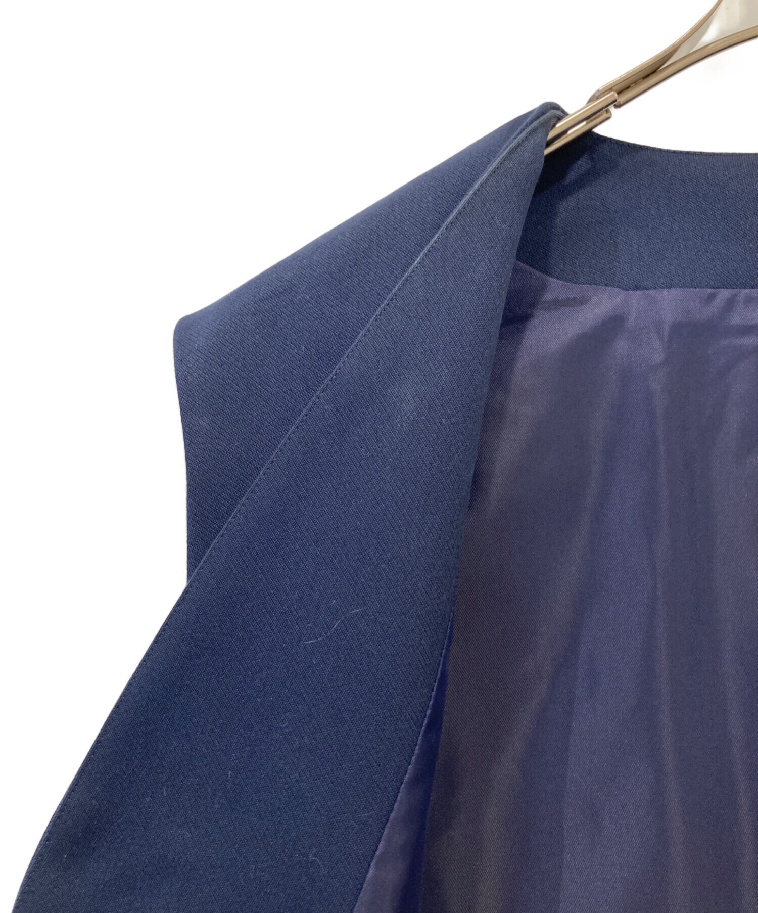 SALEセール美品Mfill エムフィルウールVネックロングジレネイビー40 SALEセール美品Mfill エムフィルウールVネックロングジレネイビー40 M