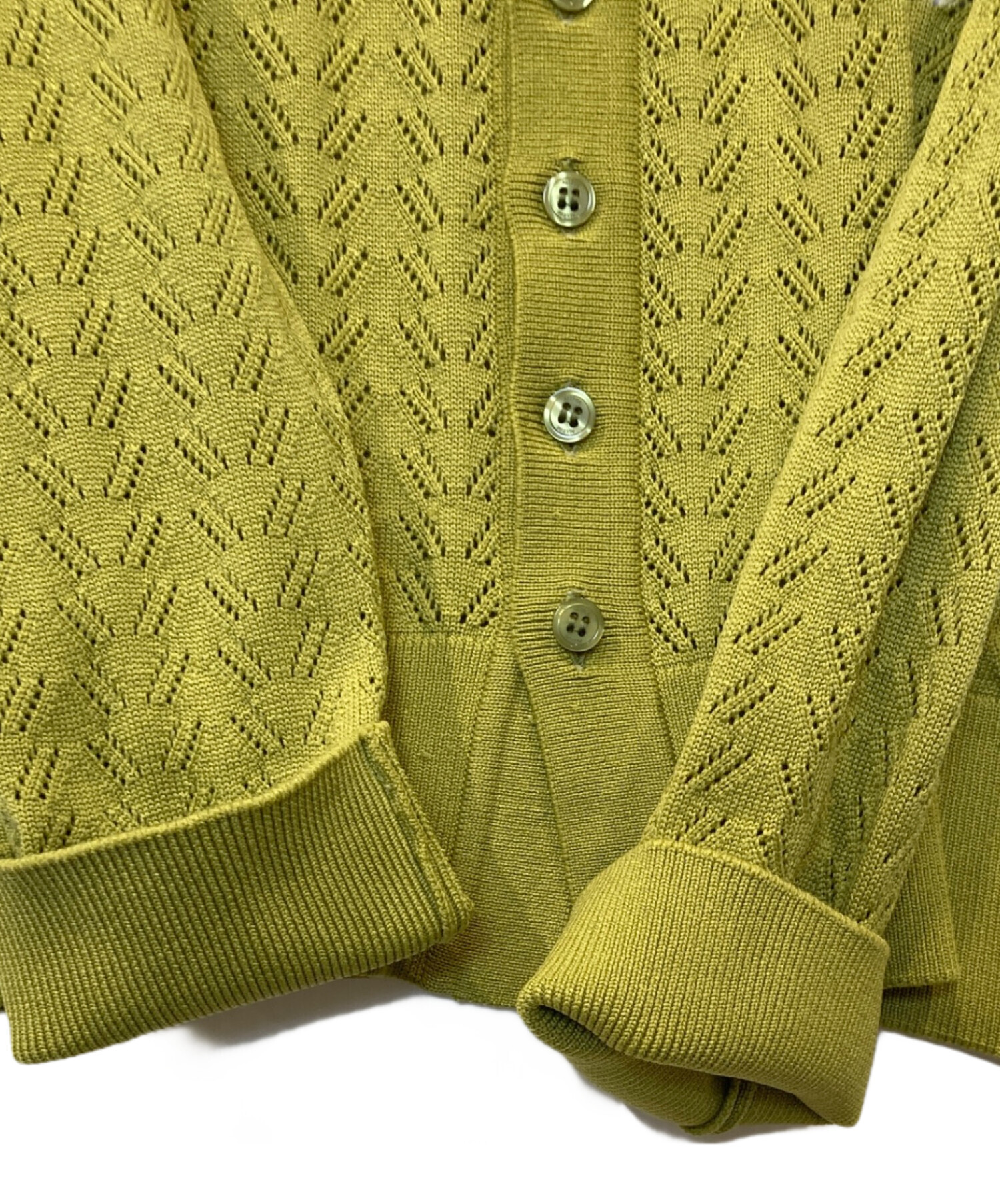 中古・古着通販】ALLEGE (アレッジ) Openwork Cardigan グリーン