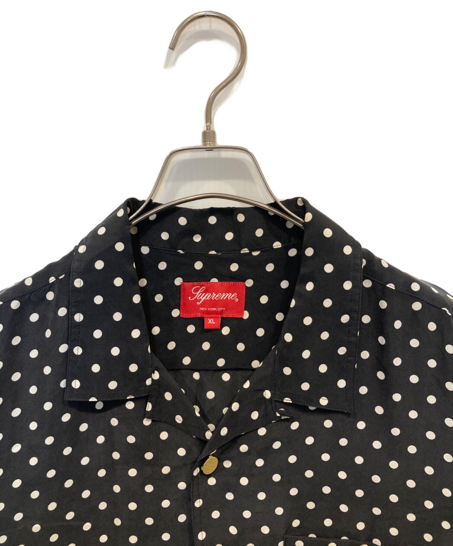 SUPREME シュプリーム Polka Dot Shirt 総柄ドット 半袖シャツ ブラック