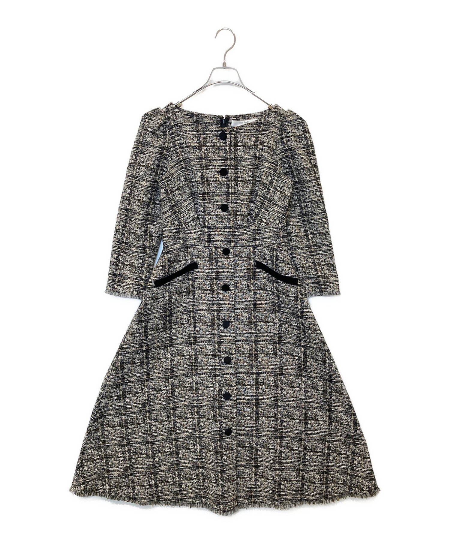 ハーリップトゥ Classic Tweed Midi Dress M