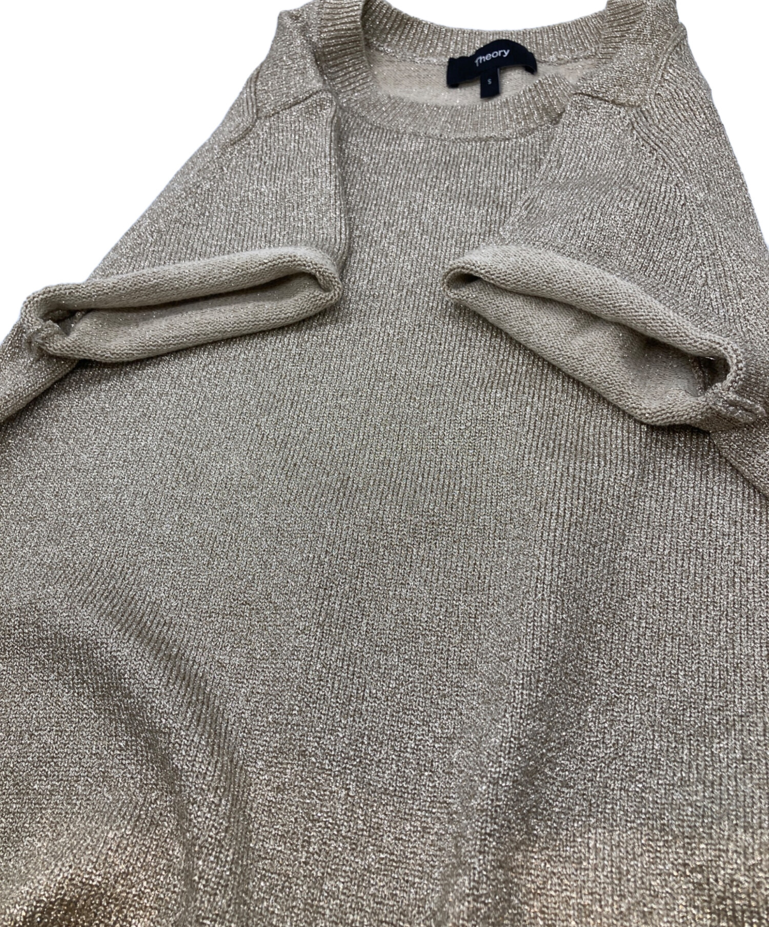 美品 24SS Theory セオリー LLIC CUPRO ラメ ショートスリーブ ニット カットソー Sサイズ シルバーカラー レディース 古着 中古 USED Theory - セオリー♡カットソーの通販 by 本日も出品します｜セオリー