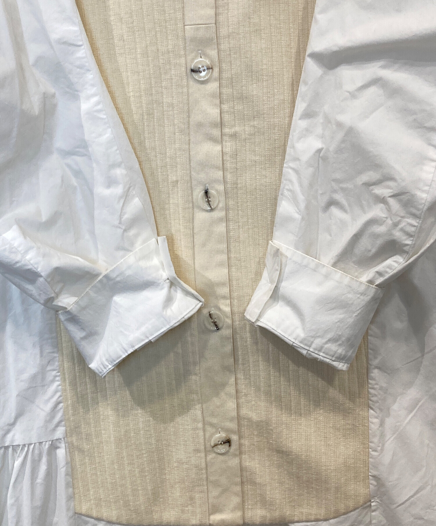中古・古着通販】Rumche (ラム・シェ) シャツワンピース ホワイト  