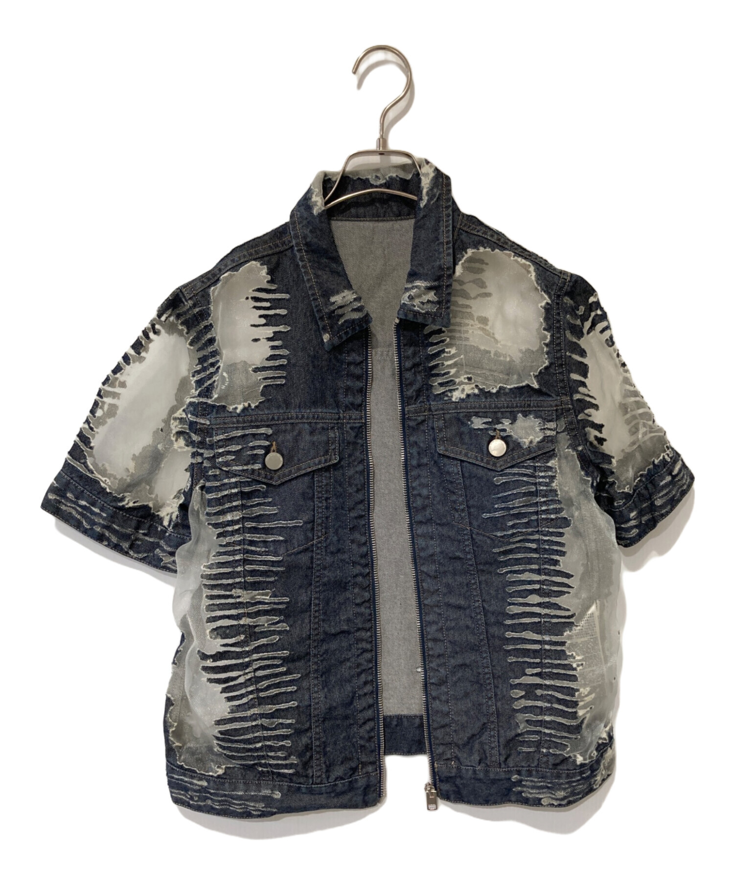 中古・古着通販】DIESEL (ディーゼル) シースルーメッシュ切替 半袖 
