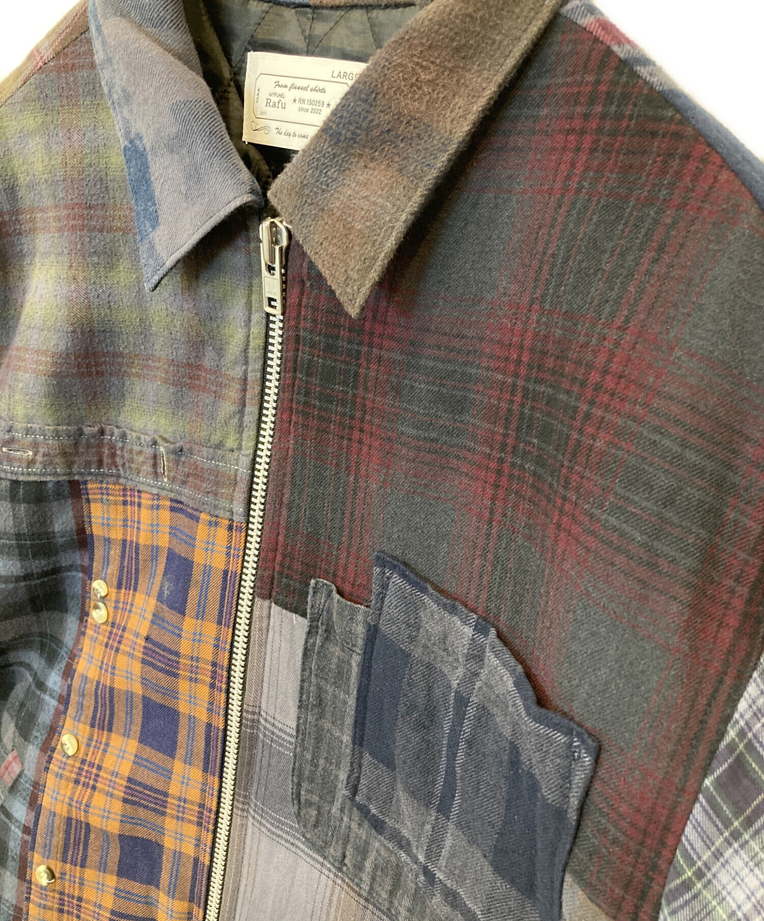 中古・古着通販】RAFU (ラフ) リメイクジャケット ネイビー サイズ:L