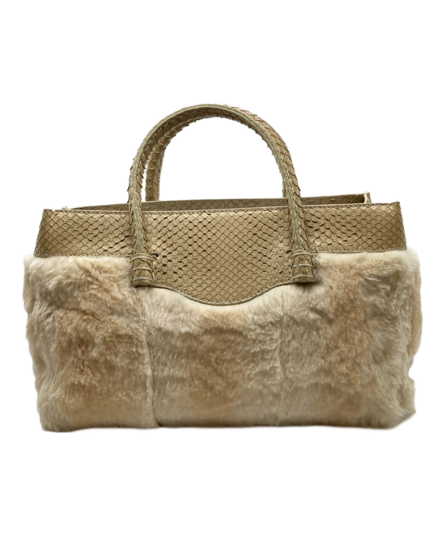 【美品】トッズ パイソンファー コンビネーション ハンドバッグ トート 中古・古着通販】TOD'S (トッズ) パイソンファートートバッグ