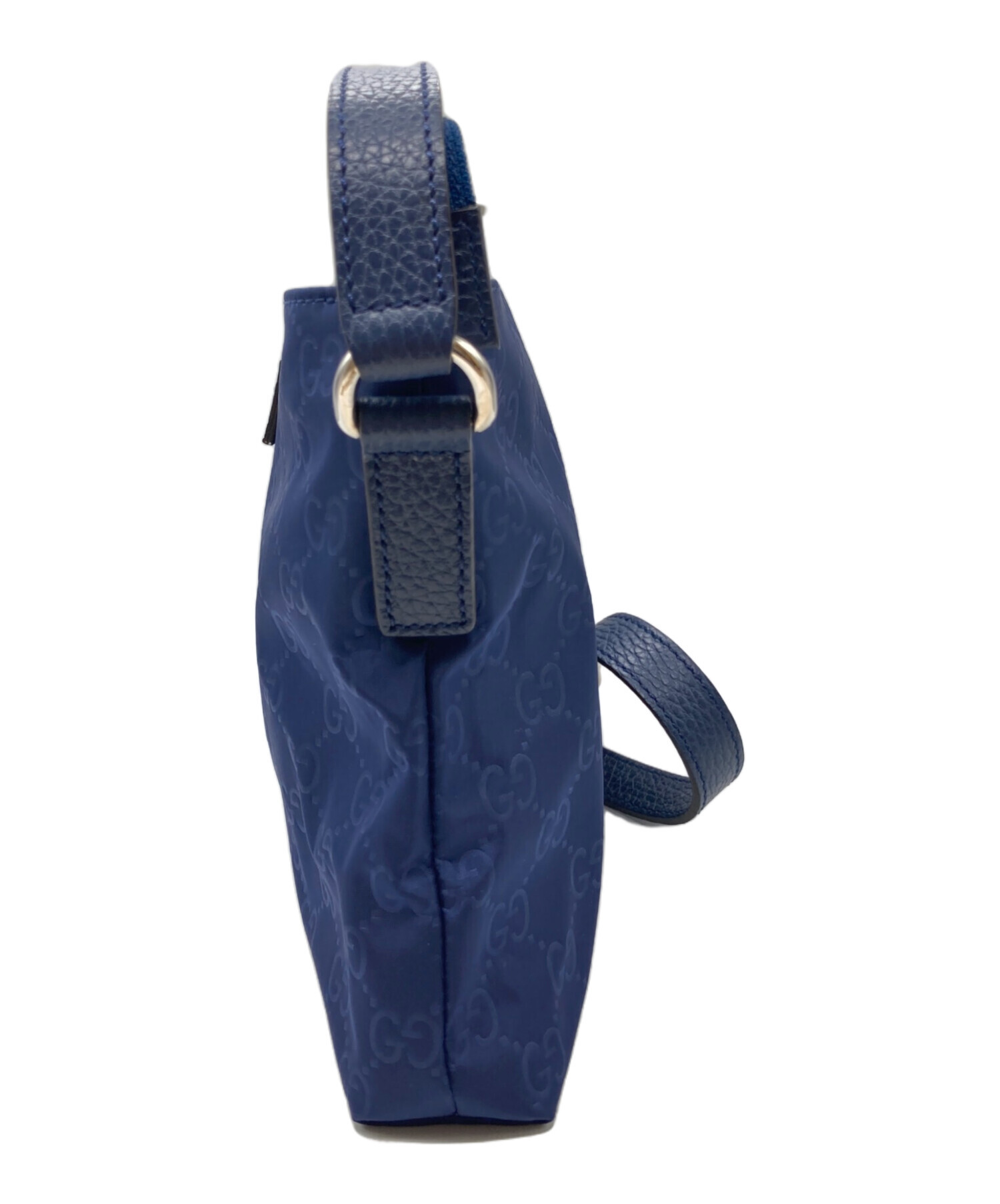 ✨美品✨GUCCI GGショルダーバッグ レザー ネイビー ロゴ ゴールド金具