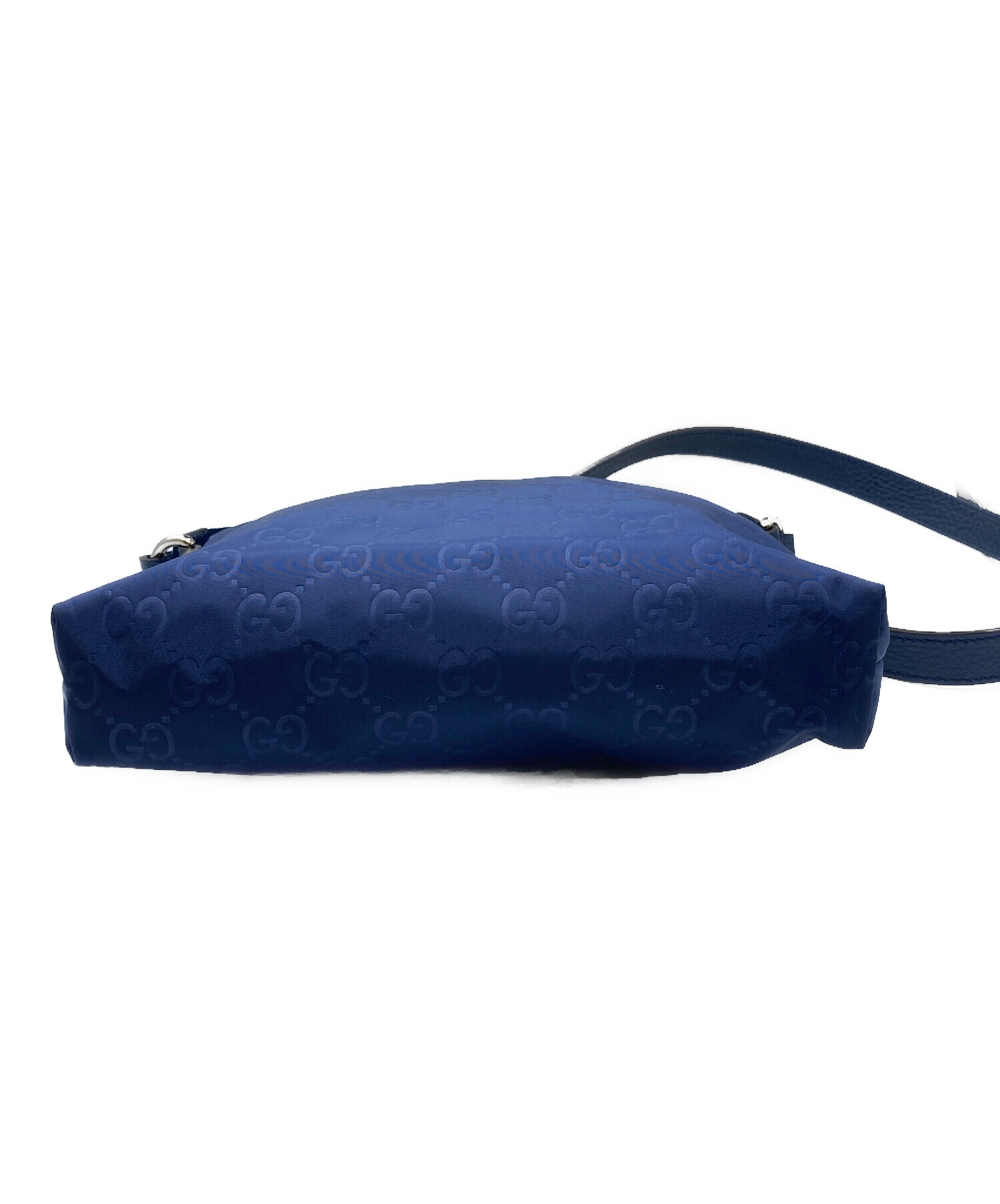 グッチ GUCCI GG柄 ショルダーバッグ バッグ ナイロン レザー レディース ネイビー系 510339 【中古】 中古・古着通販】GUCCI (グッチ) GGロゴナイロンショルダーバッグ