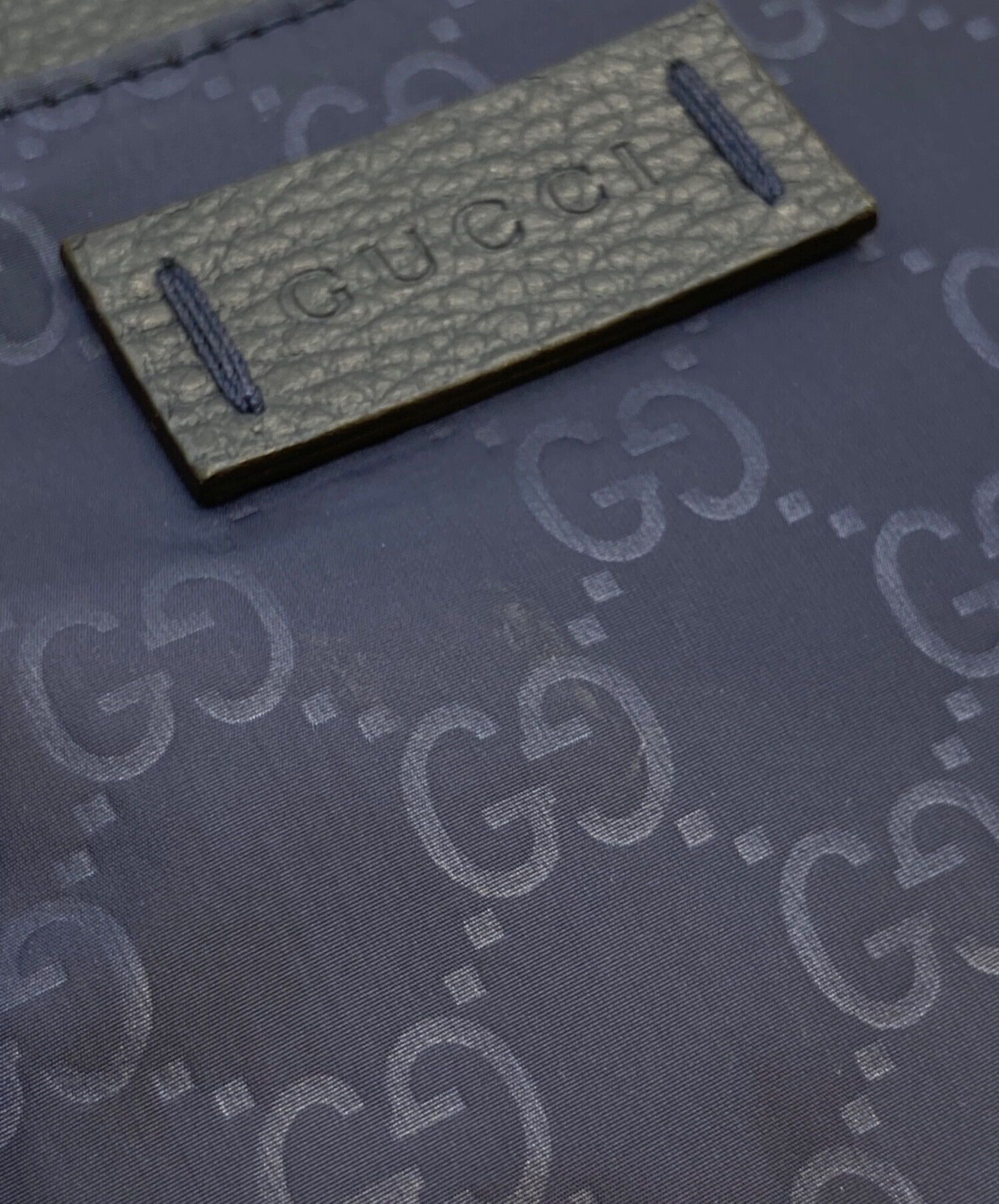 グッチ GUCCI GG柄 ショルダーバッグ バッグ ナイロン レザー レディース ネイビー系 510339 【中古】 中古・古着通販】GUCCI (グッチ) GGロゴナイロンショルダーバッグ