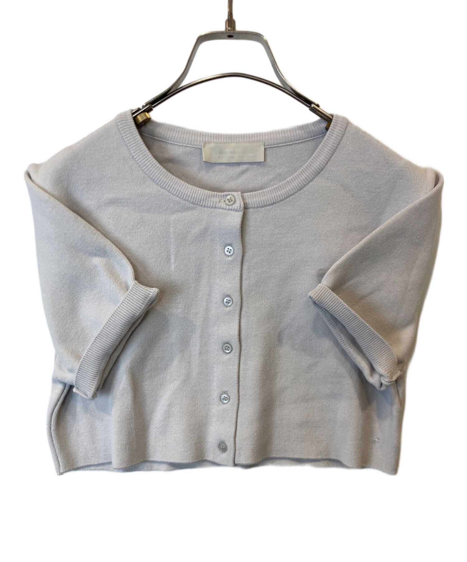 AMOMENTO アモーメント 24SS Round Sleeve Shirred Cardigan カーディガン AM24SSW03CD ブルーグレー 0 AMOMENTO アモーメント 24SS Round Sleeve Shirred Cardigan