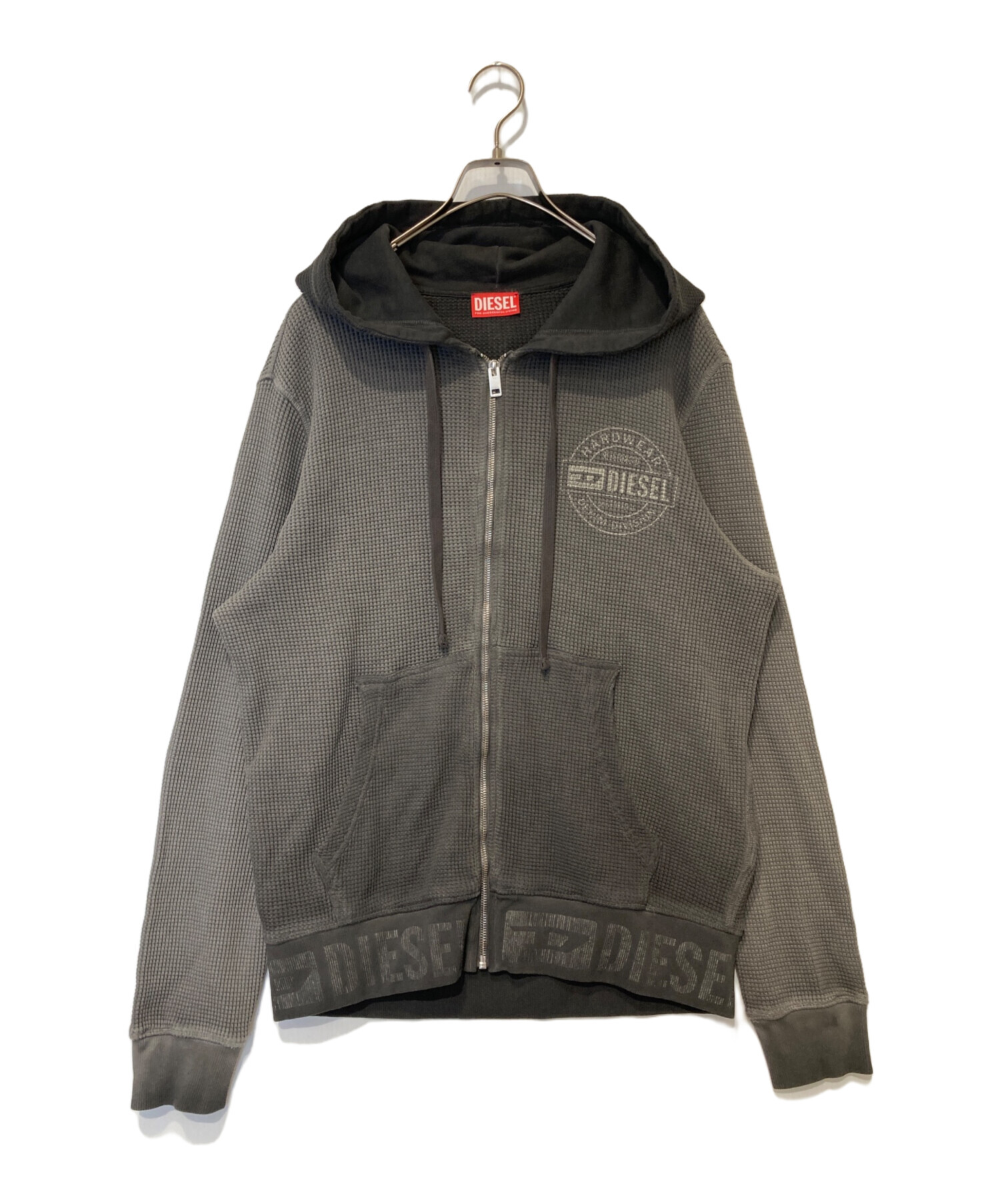 中古・古着通販】DIESEL (ディーゼル) サーマルジップパーカー グレー 