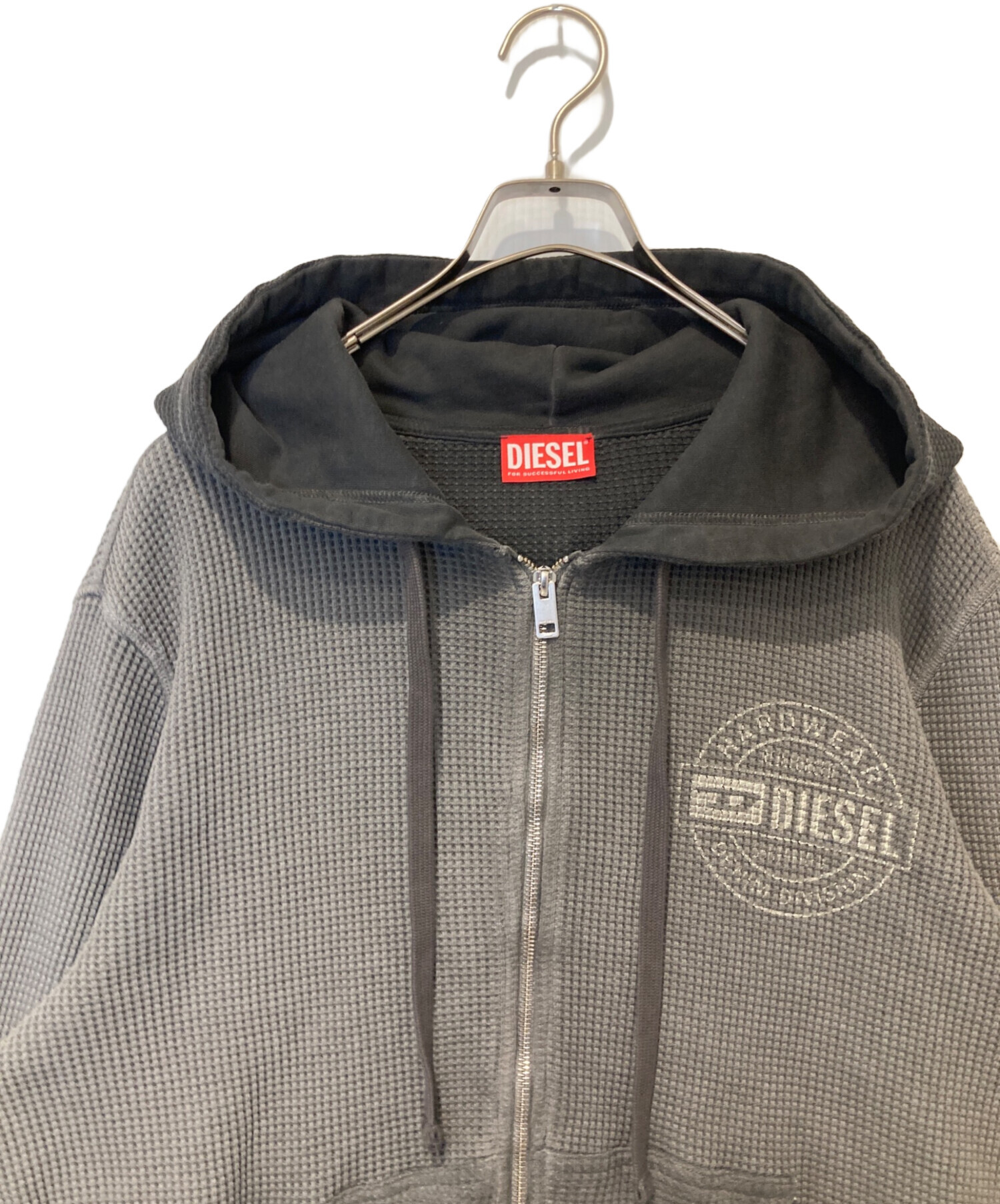 中古・古着通販】DIESEL (ディーゼル) サーマルジップパーカー グレー 