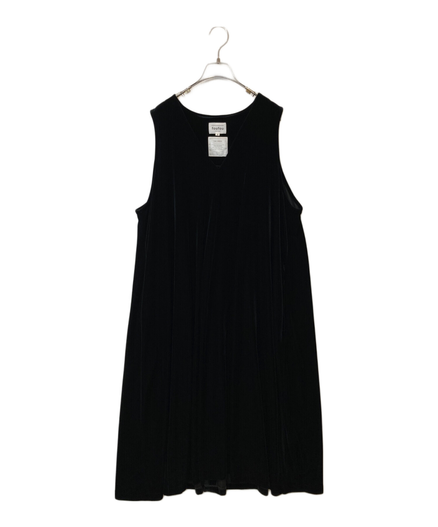 中古・古着通販】foufou (フーフー) ノースリーブベロアワンピース