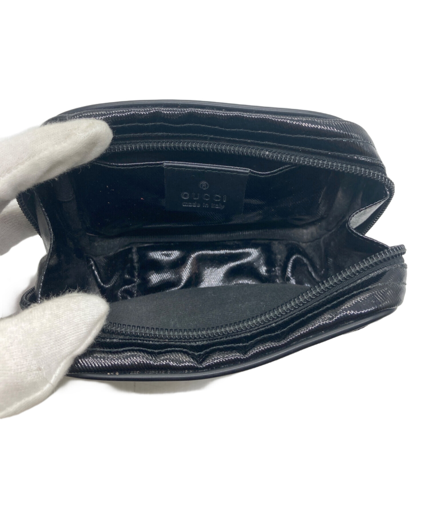 中古・古着通販】GUCCI (グッチ) エナメルコスメポーチ 190014