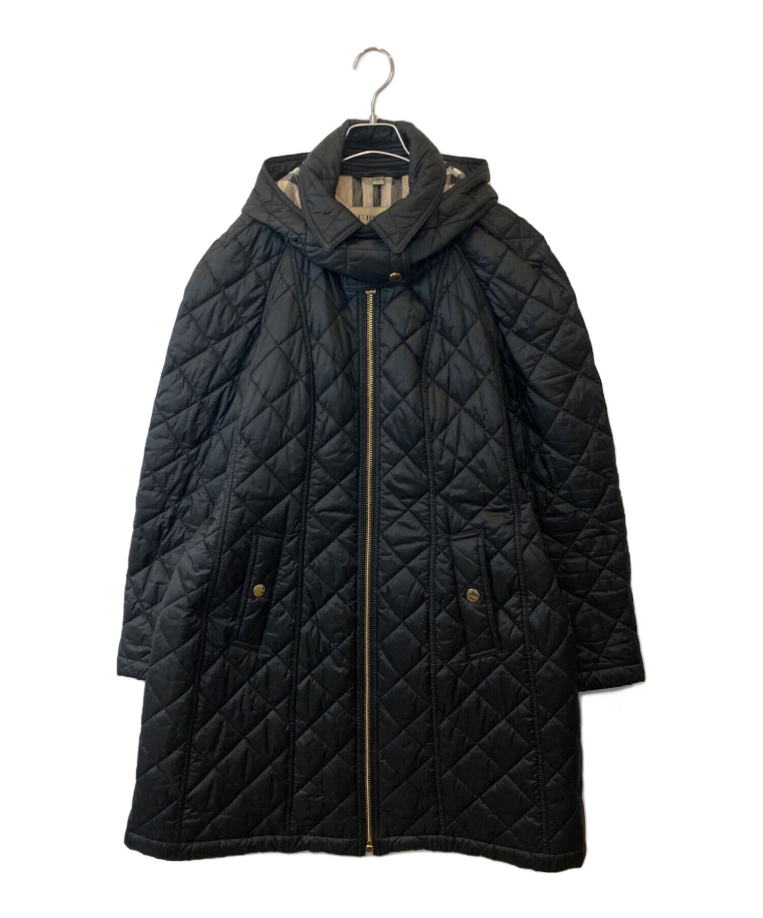 美品✨BURBERRY キルティング コート 9 ノバチェック ブラック フード 美品✨BURBERRY キルティング コート 9 ノバチェック ブラック フード