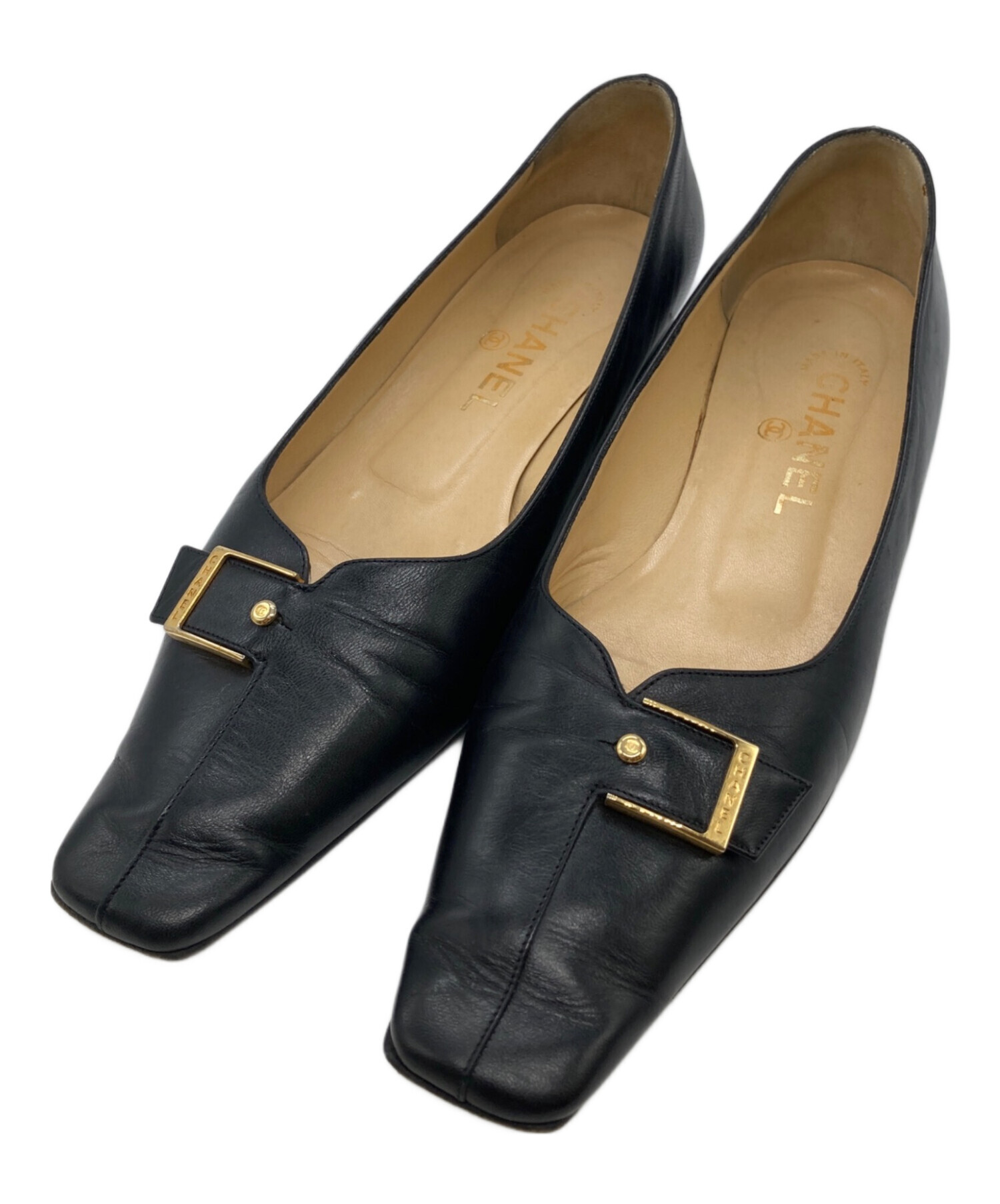 90s CHANEL スクエアトゥ パンプス　37 90s CHANEL スクエアトゥ パンプス 37