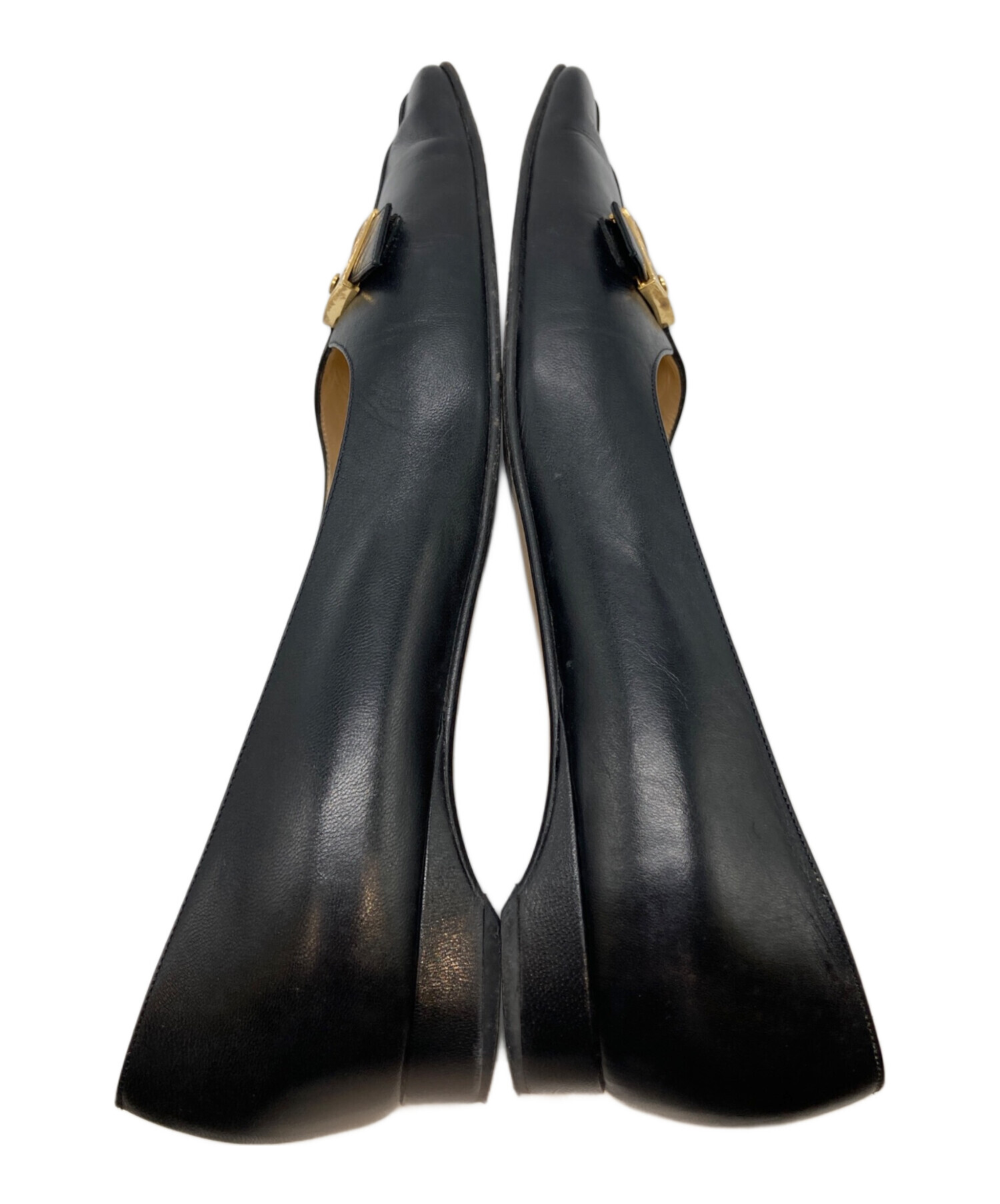 中古・古着通販】CHANEL (シャネル) スクエアトゥーパンプス ブラック