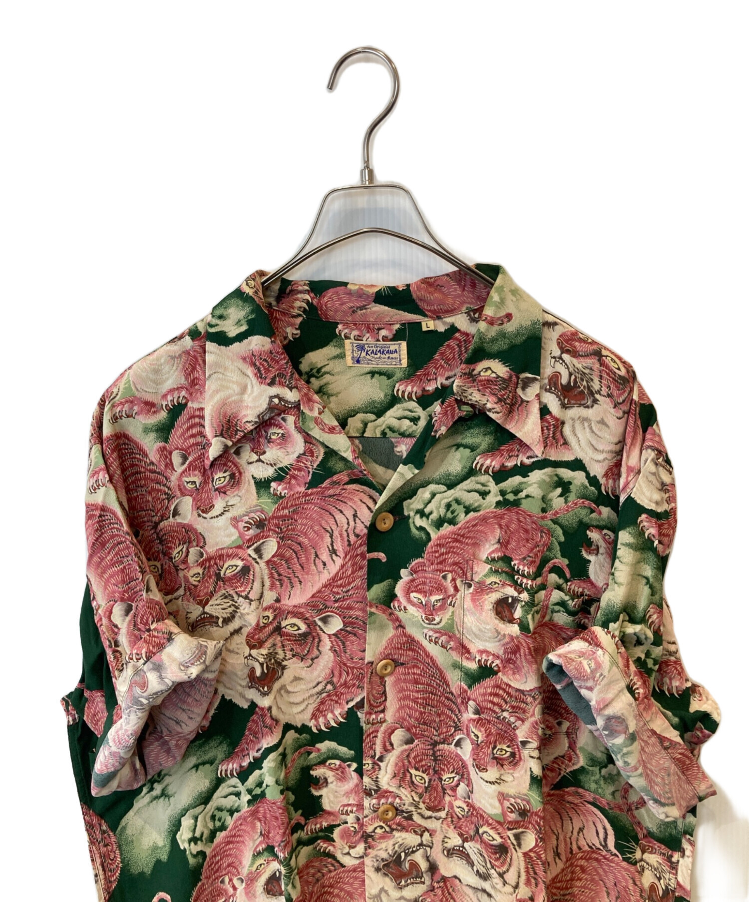 SUN SURFKAILUA 百虎アロハシャツ sizeLSs34663 中古・古着通販】Sun Surf kalakaua (サンサーフ カラカウア) 百虎