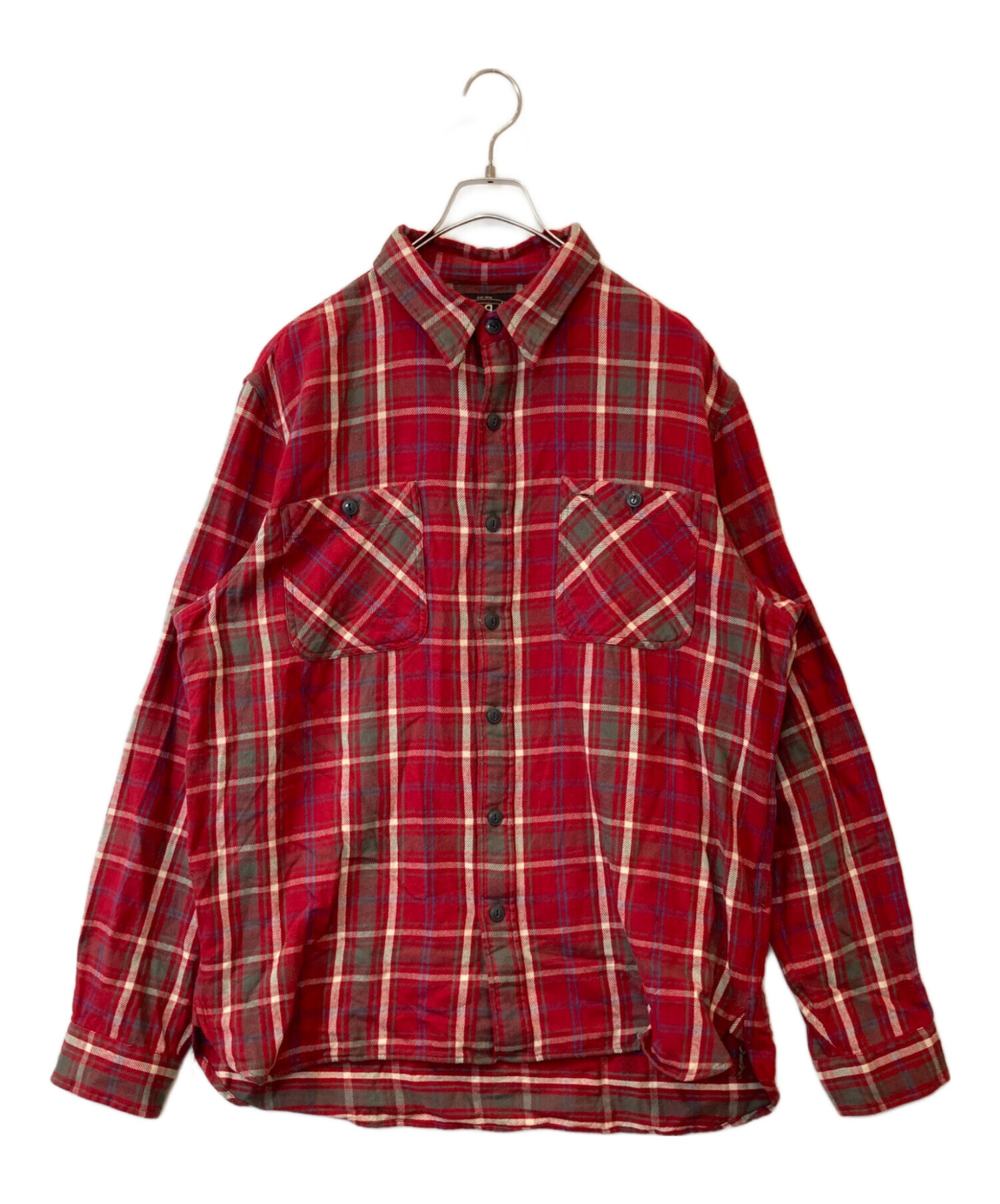 中古・古着通販】RRL (ダブルアールエル) チェックネルシャツ レッド 