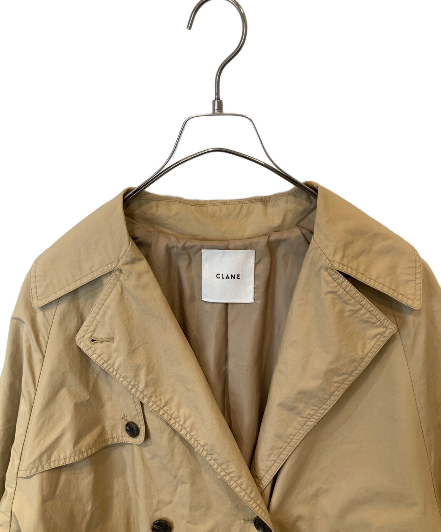 CLANE クラネ トレンチコート レディース 【古着】【中古】 中古・古着通販】CLANE (クラネ) バックフリルスリーブトレンチコート