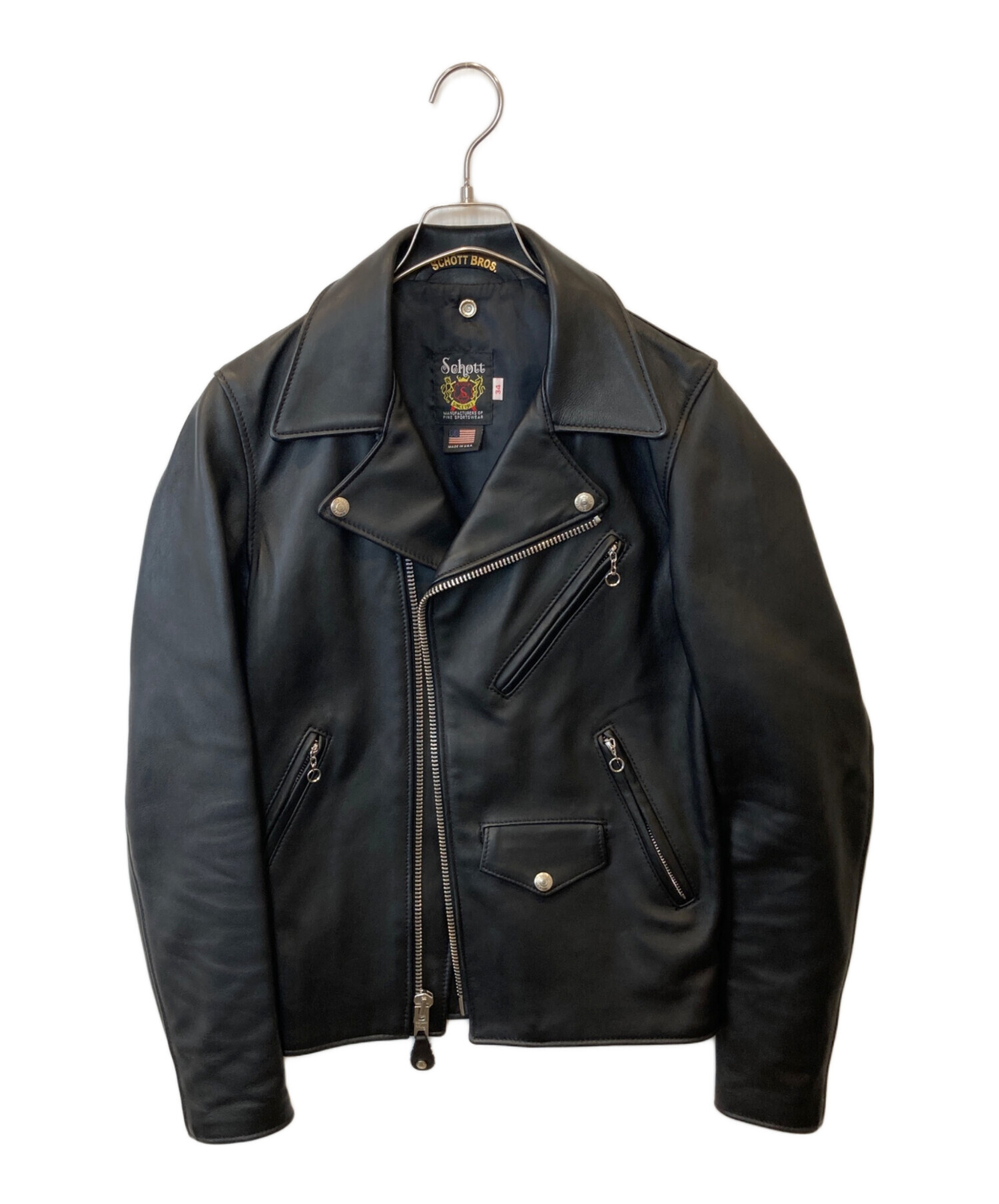 未使用級 Schott BROS ラムレザー ジャケット 黒 未使用級 Schott BROS ラムレザー ジャケット 黒 未使用級 Schott BROS