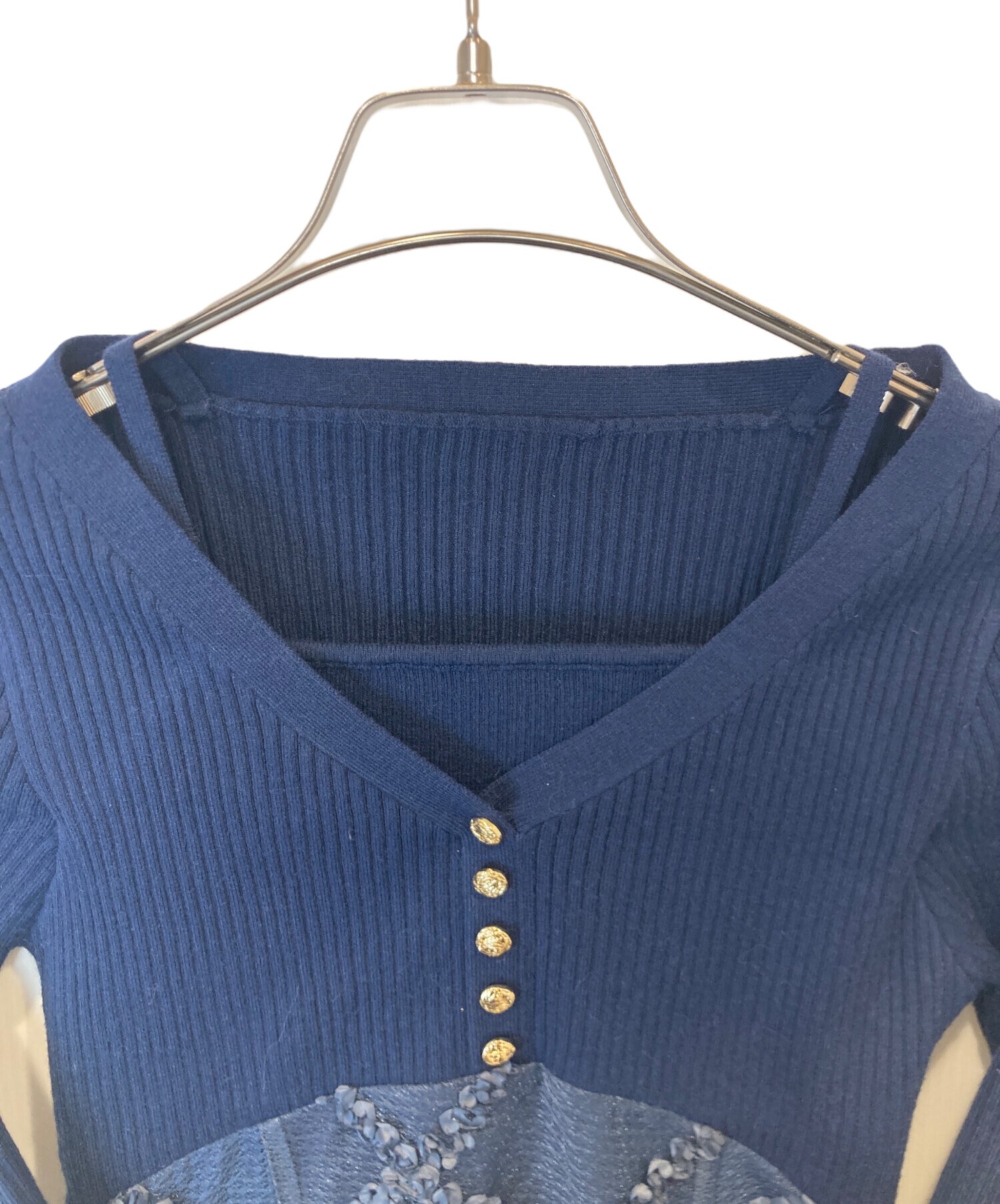 中古・古着通販】RESEXXY (リゼクシー) ドッキングフレアミニニット